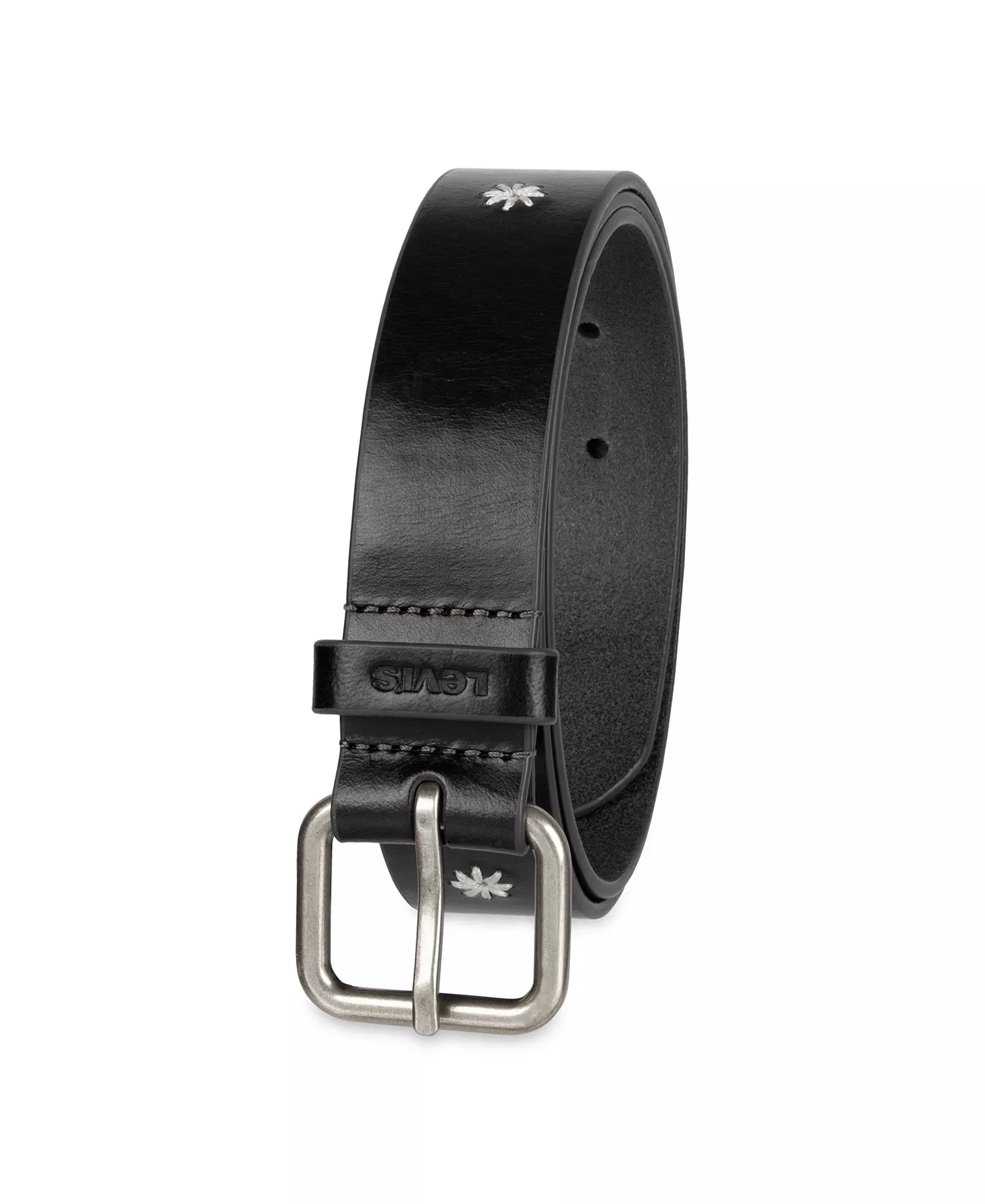 Women's Casual Floral Embroidered Belt - Black - Extra Large