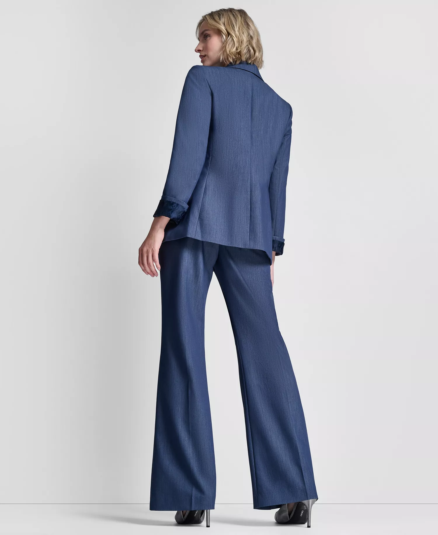 Women's Double Breasted Notch Collar Blazer - Hudson Blue - 10
