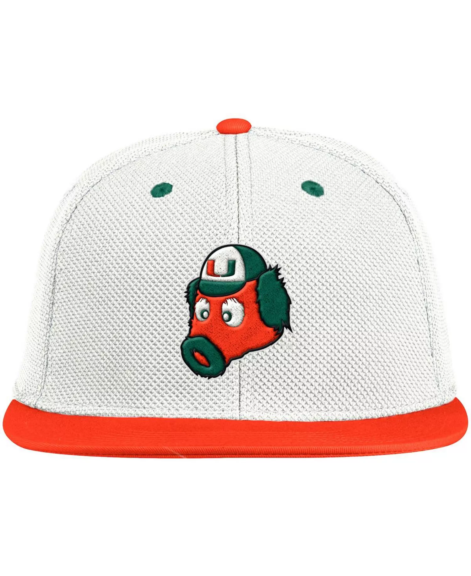 Men's White, Orange Miami Hurricanes Miami Maniac On-Field Baseball Fitted Hat - White, Orange - 7 1/2