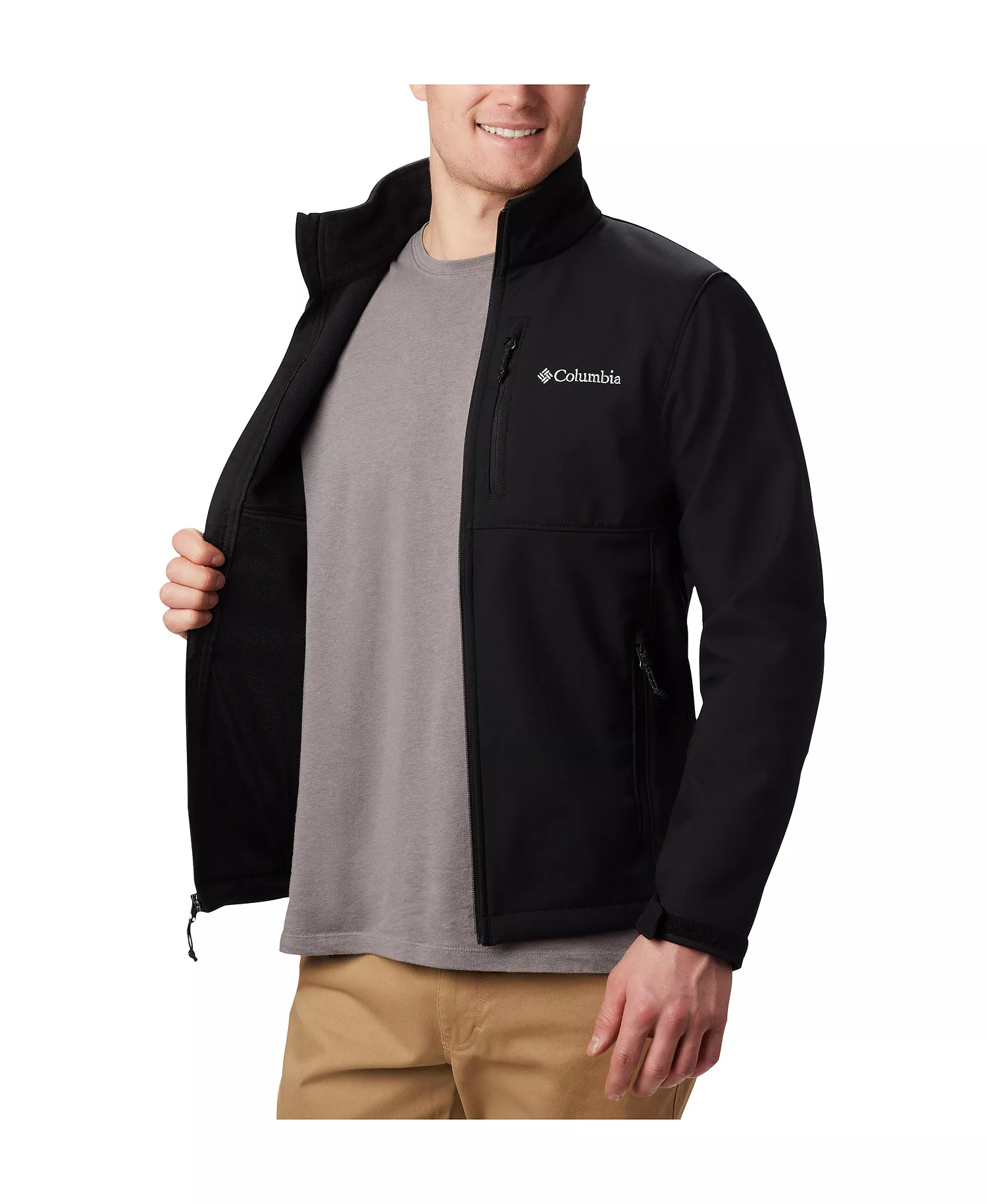 Men's Ascender Water-Resistant Softshell Jacket - BLACK - L