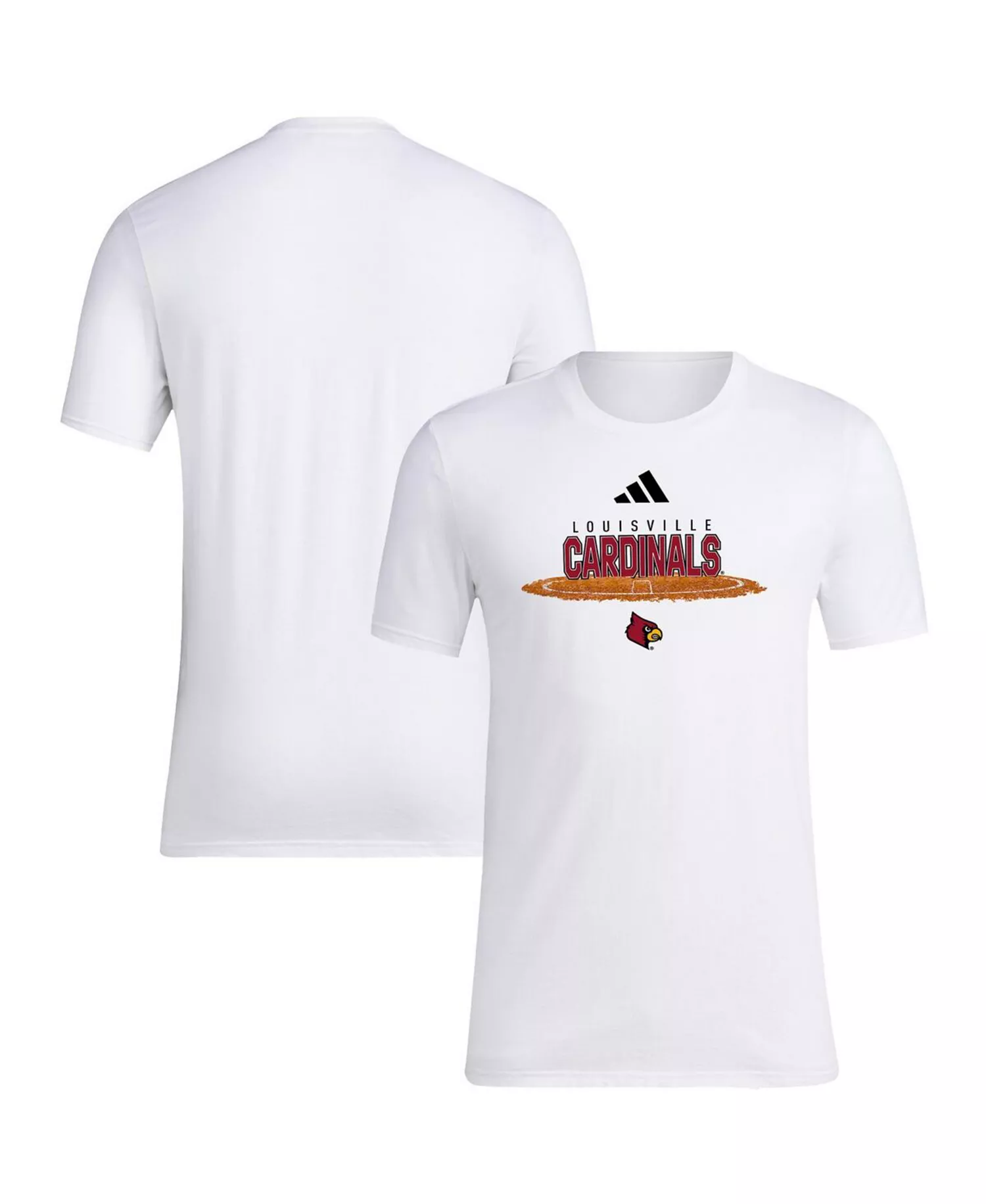 Men's White Louisville Cardinals Softball Pitcher's Circle T-Shirt - White - L