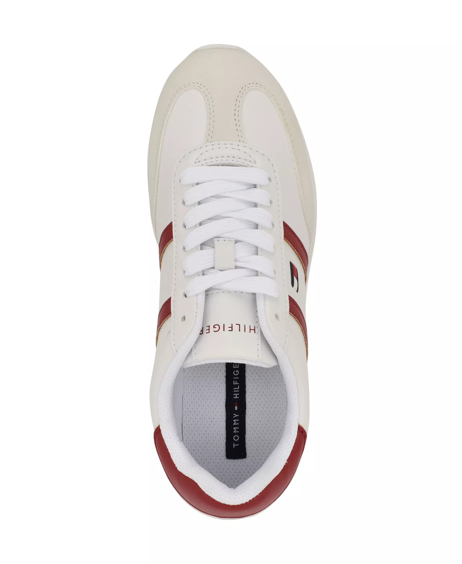 Women's Eryanne Signature Logo Lace-Up Sneakers - White/Red - 5M