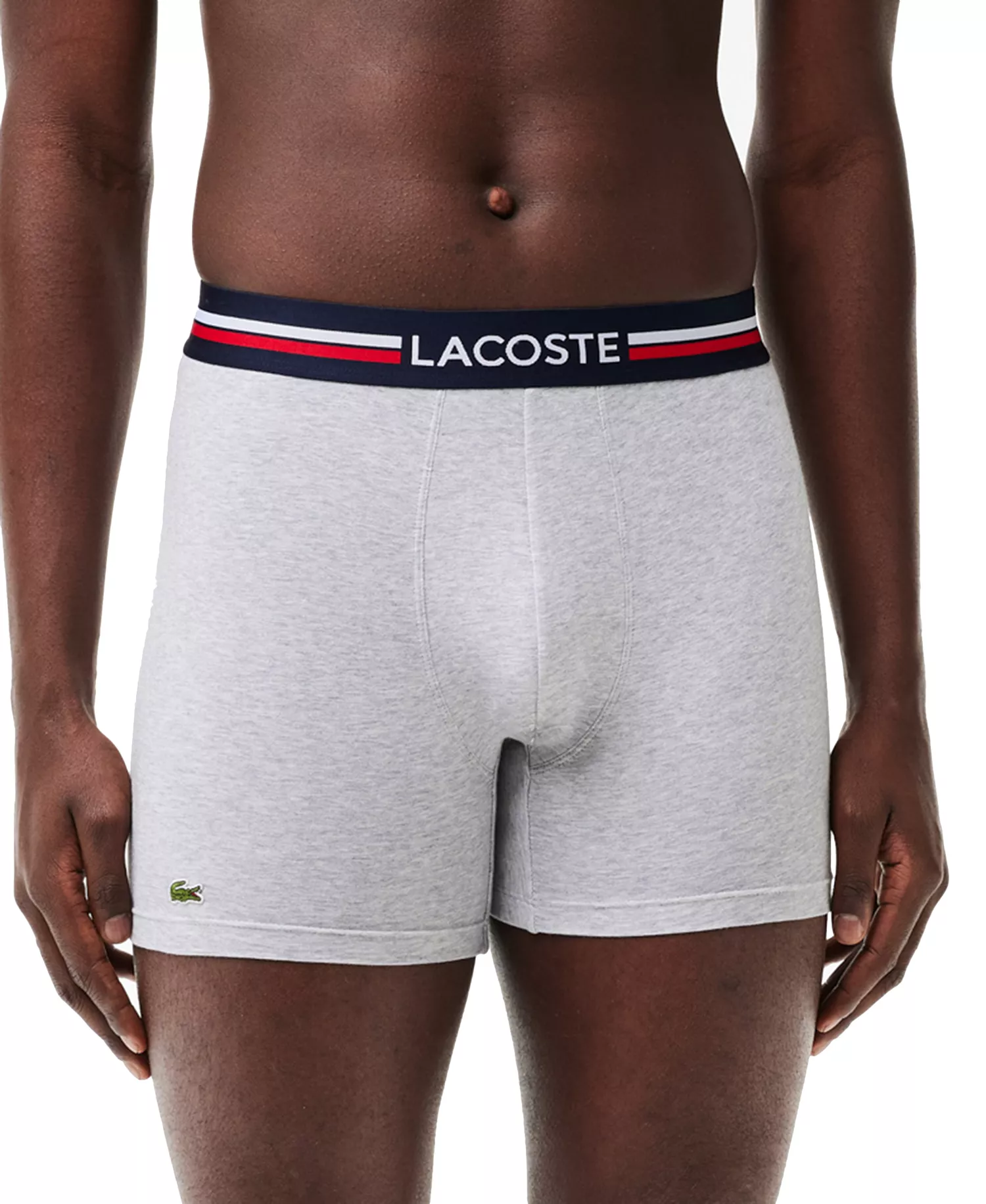 Men's 3-Pack Cotton Stretch French Flag Boxer Briefs - Red/Gray/Navy - L