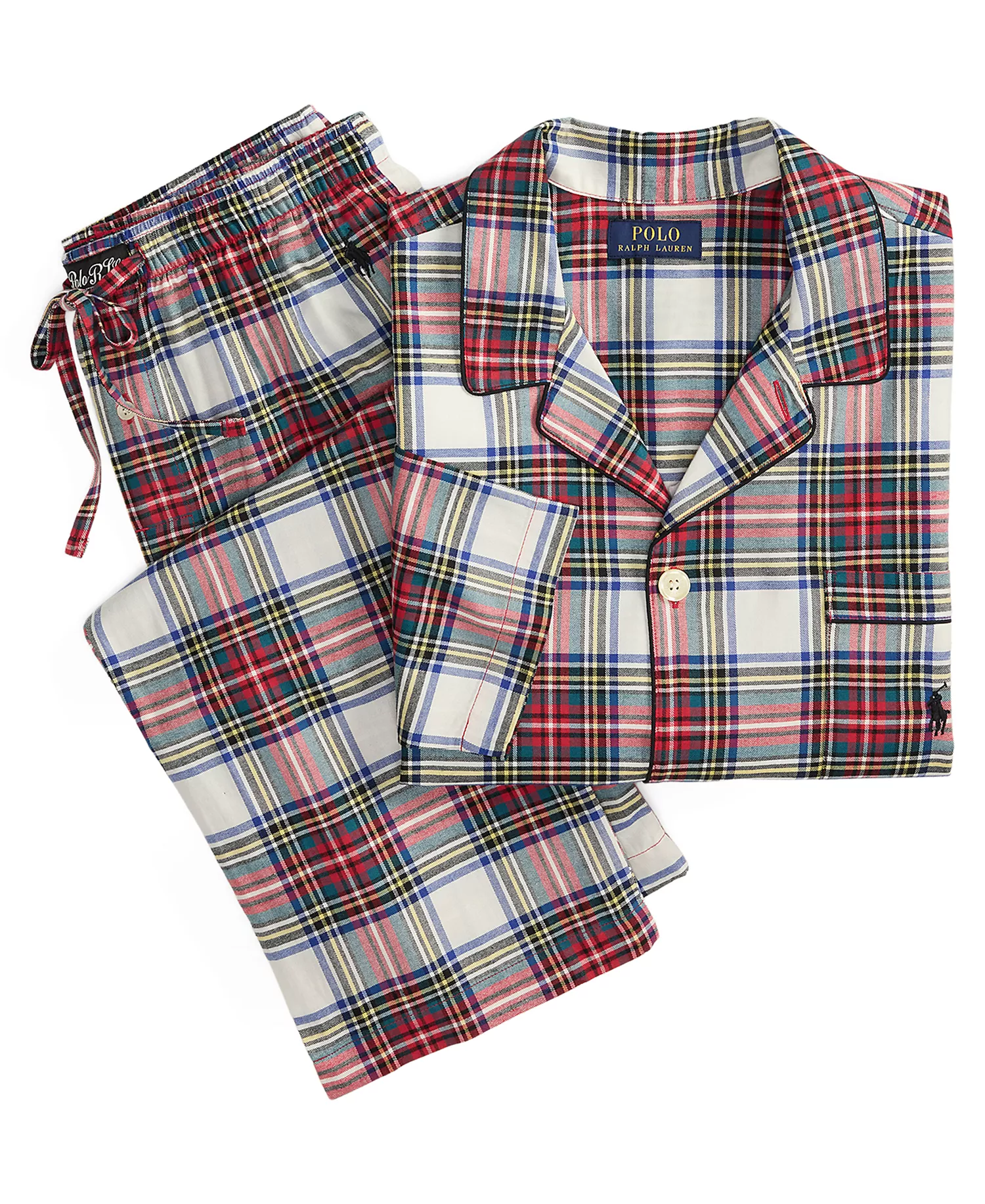 Men's 2-Piece Stewart Plaid Sleepwear Set - Stewart Plaid/Polo Black - L