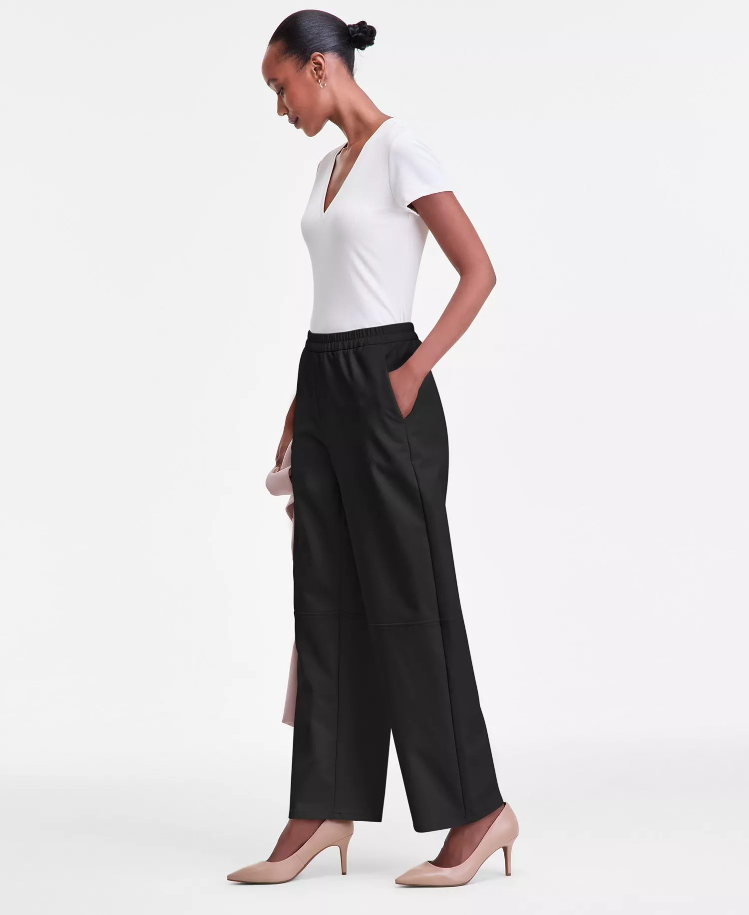 Petite Pull-On Pants, Macy's Exclusive - Deep Black - P/L