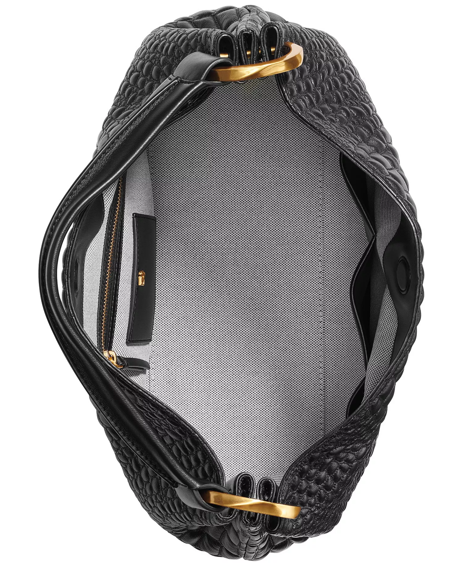 Glenwood Quilted Croc Shoulder with Tassel Detail - Blk/gold - NO SIZE