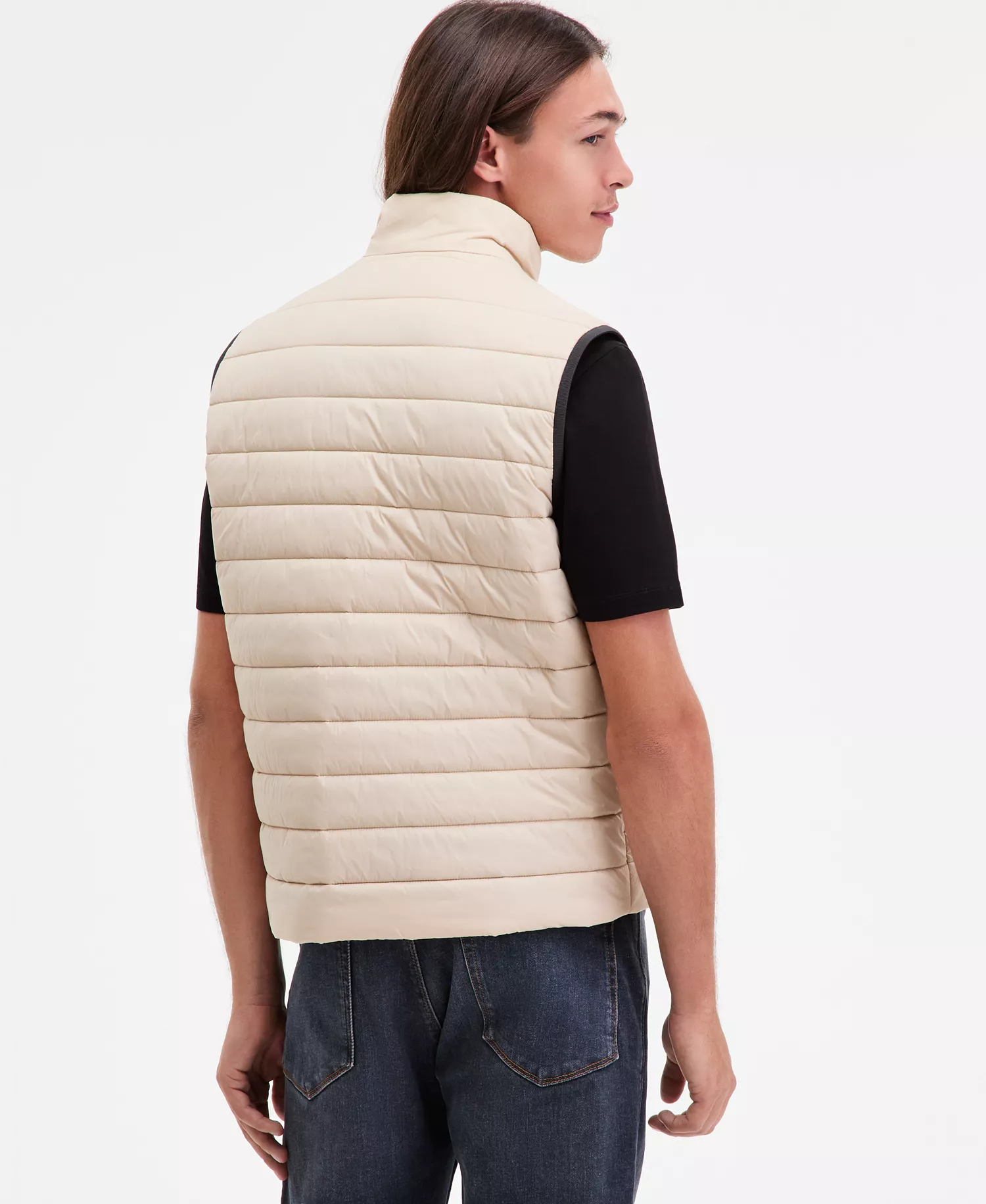 Men's Barvino2435 Slim-Fit Quilted Full-Zip Liner Vest - Khaki - 2XL
