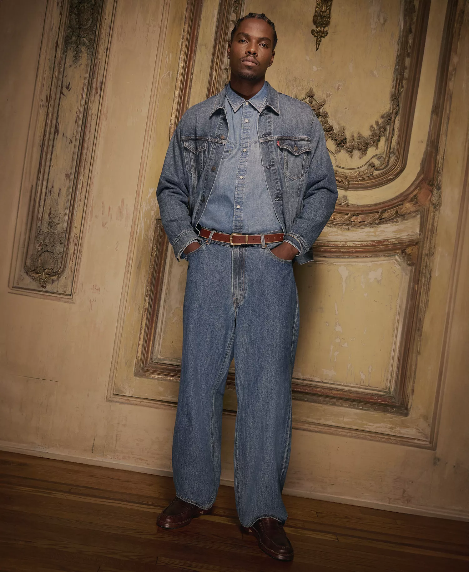 Men's Cotton Western Shirt - Black - 2XL