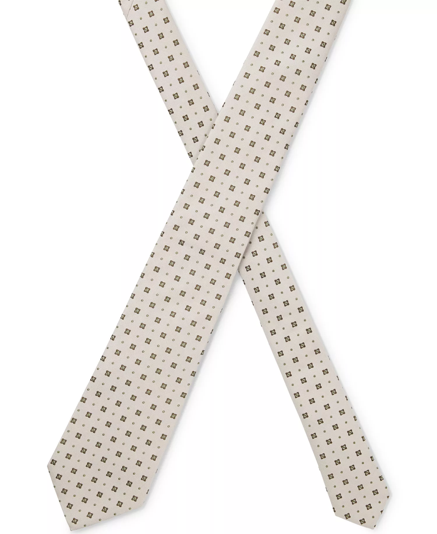 Men's Jacquard Pattern Formal Silk Tie - Dark Beige - ONE SIZE