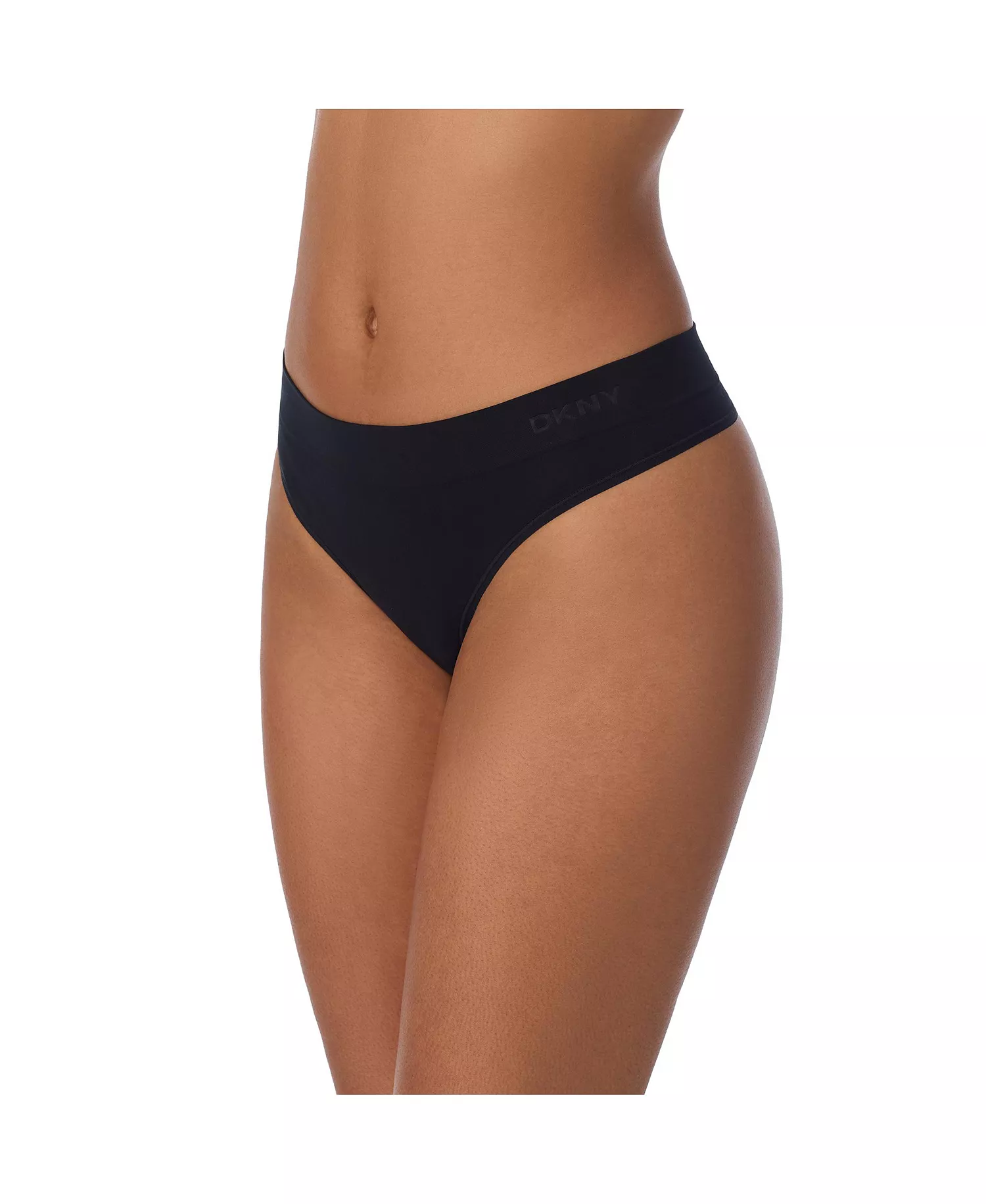 Women's Seamless Litewear Thong Underwear 3 Pack DK5016NP3 - Black - L