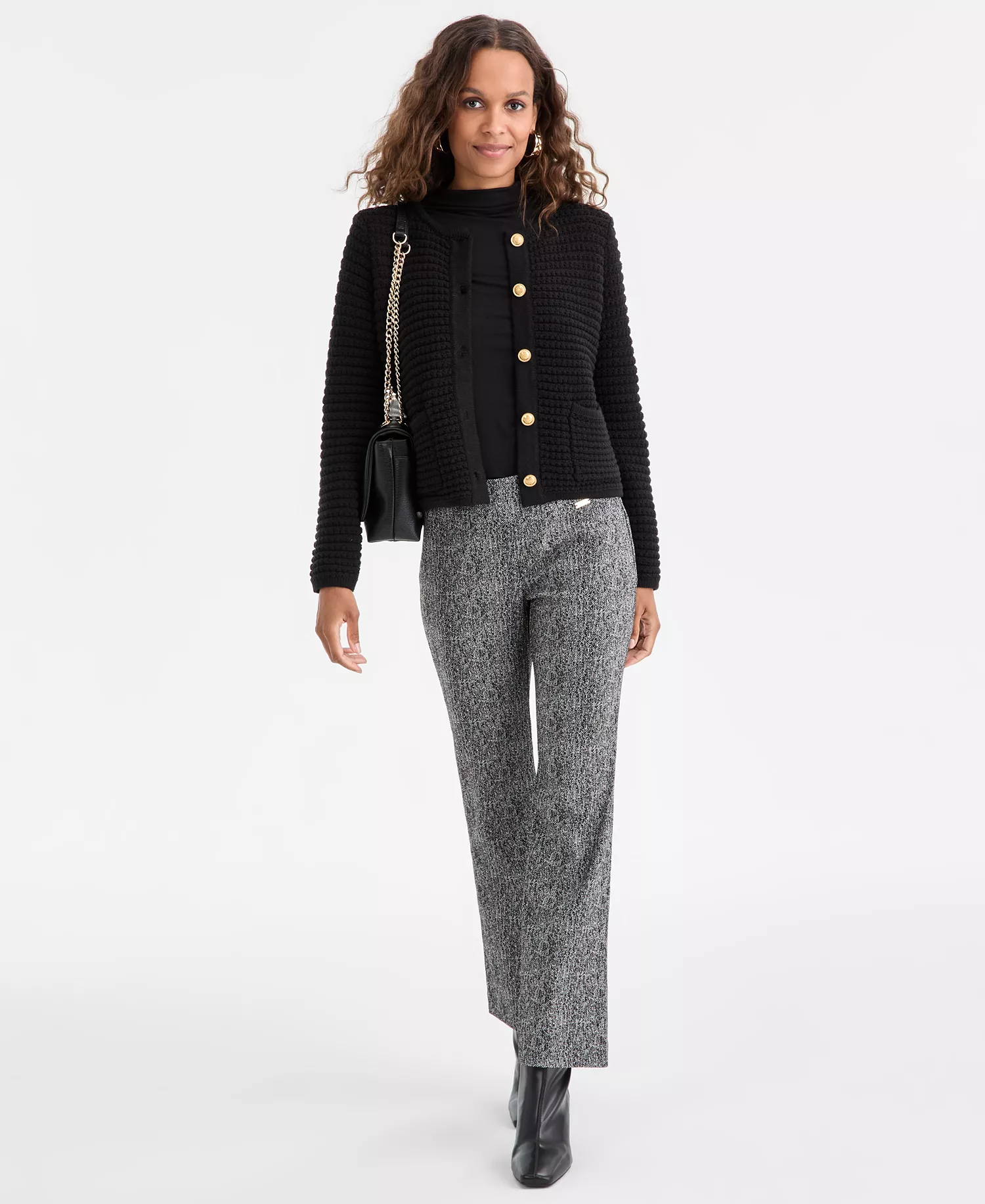 Herringbone Bootcut Pants, Petite & Petite Short, Macy's Exclusive - JAQ GOLD L - 10PS