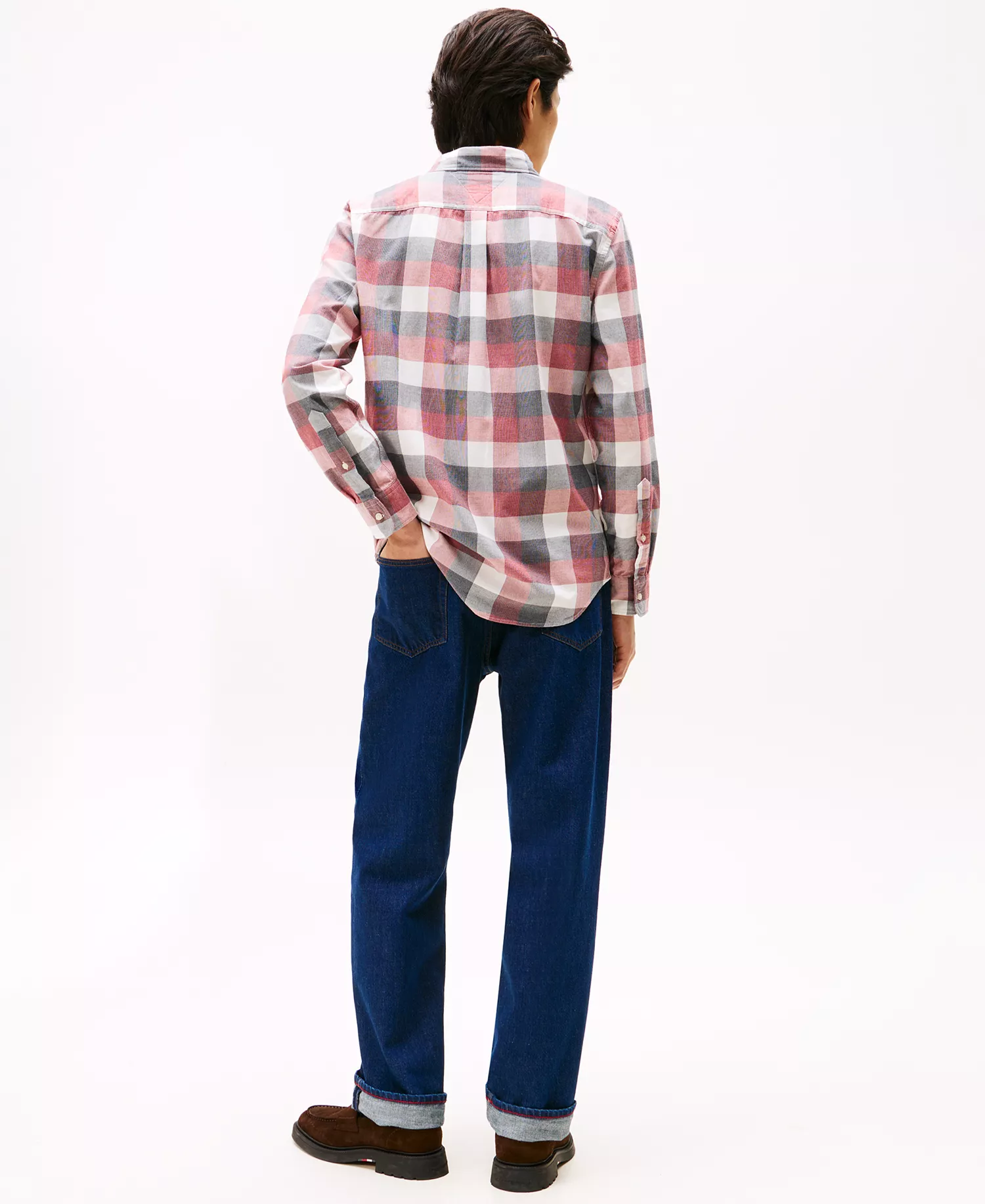 Men's Regular-Fit Corduroy Check Shirt - Regatta Red / Check - XXL