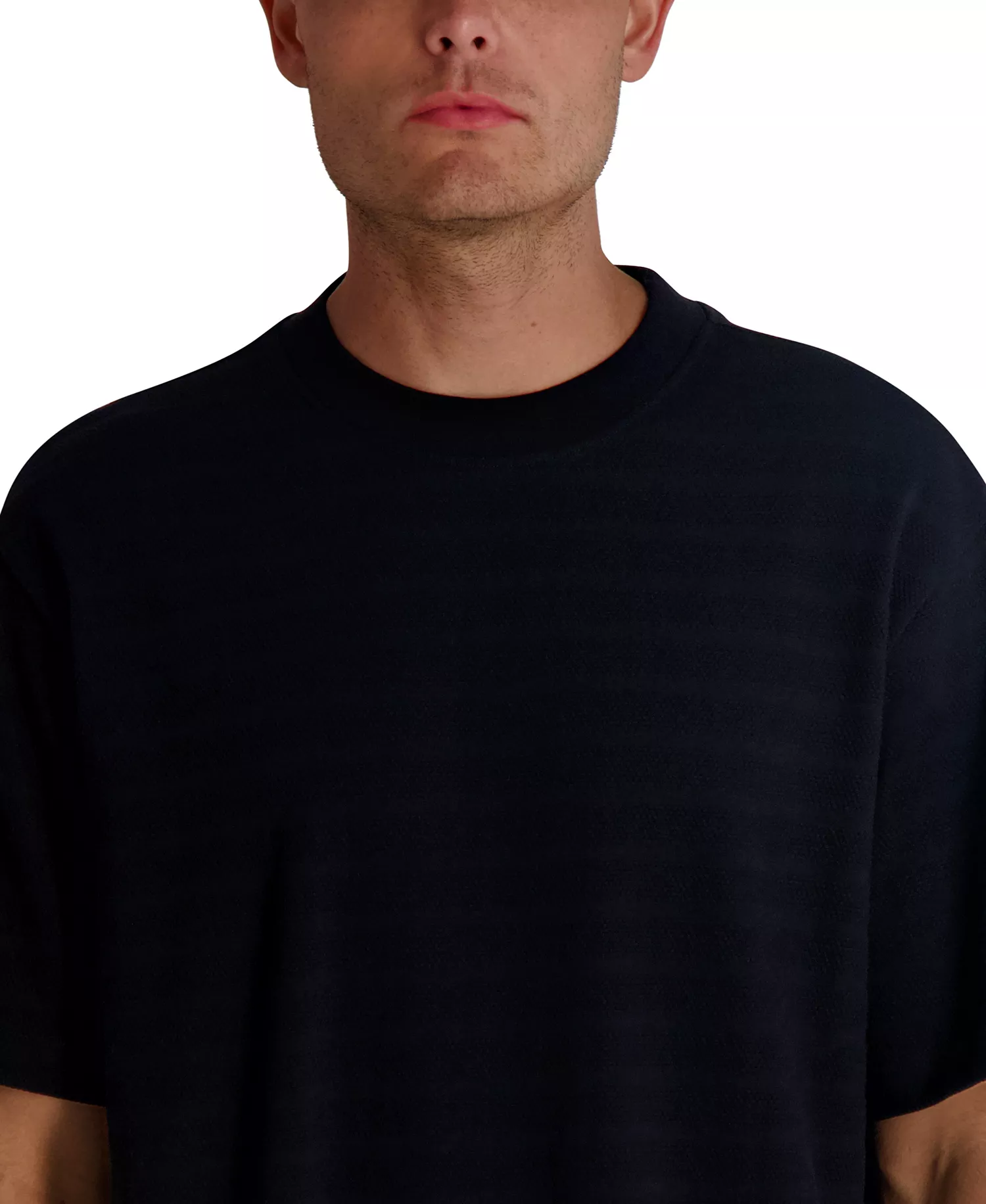 Men's Textured Stripe T-Shirt - Black - 2XL