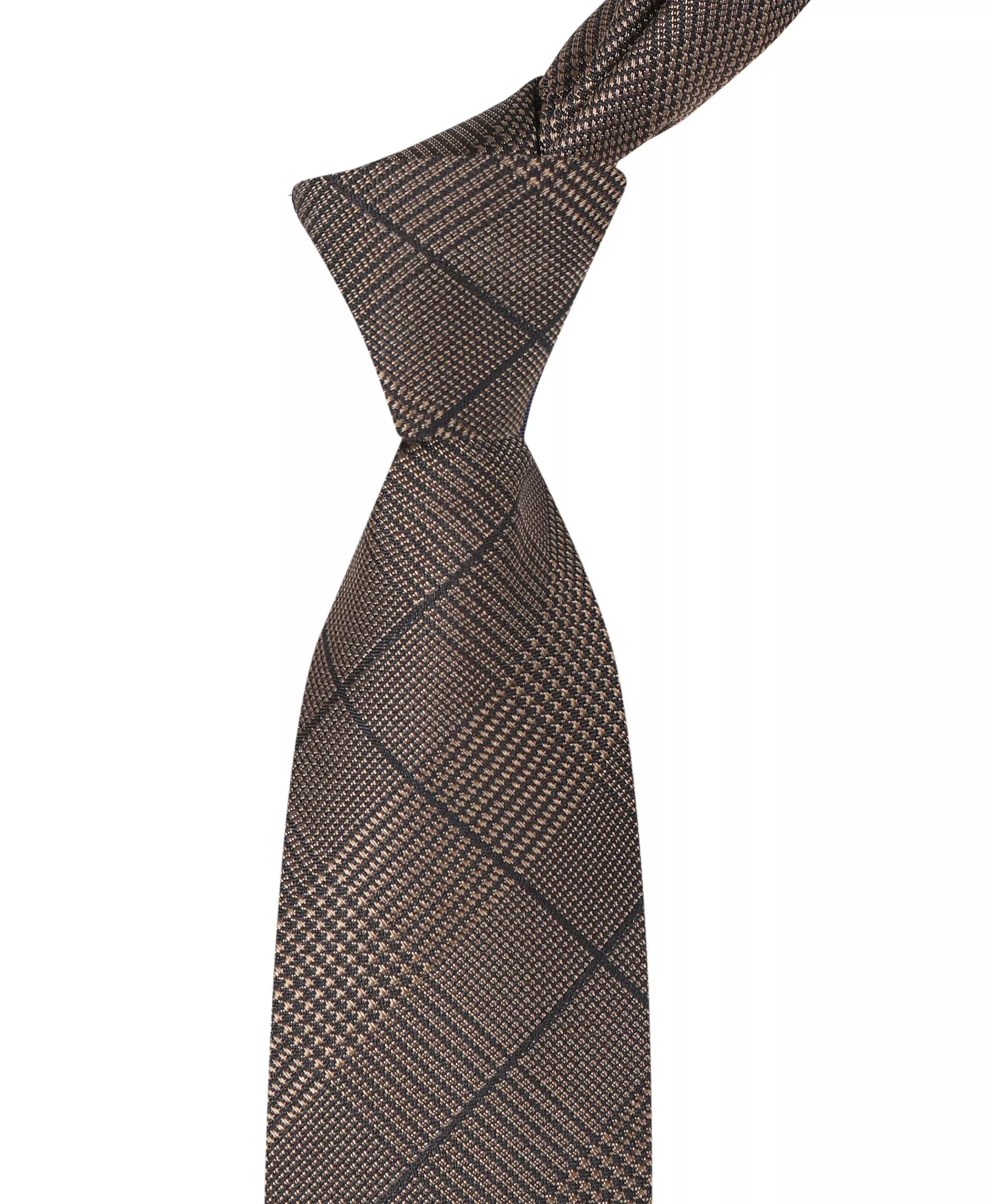 Men's Harvey Glen Plaid Striped Tie - Brown - ONE SIZE