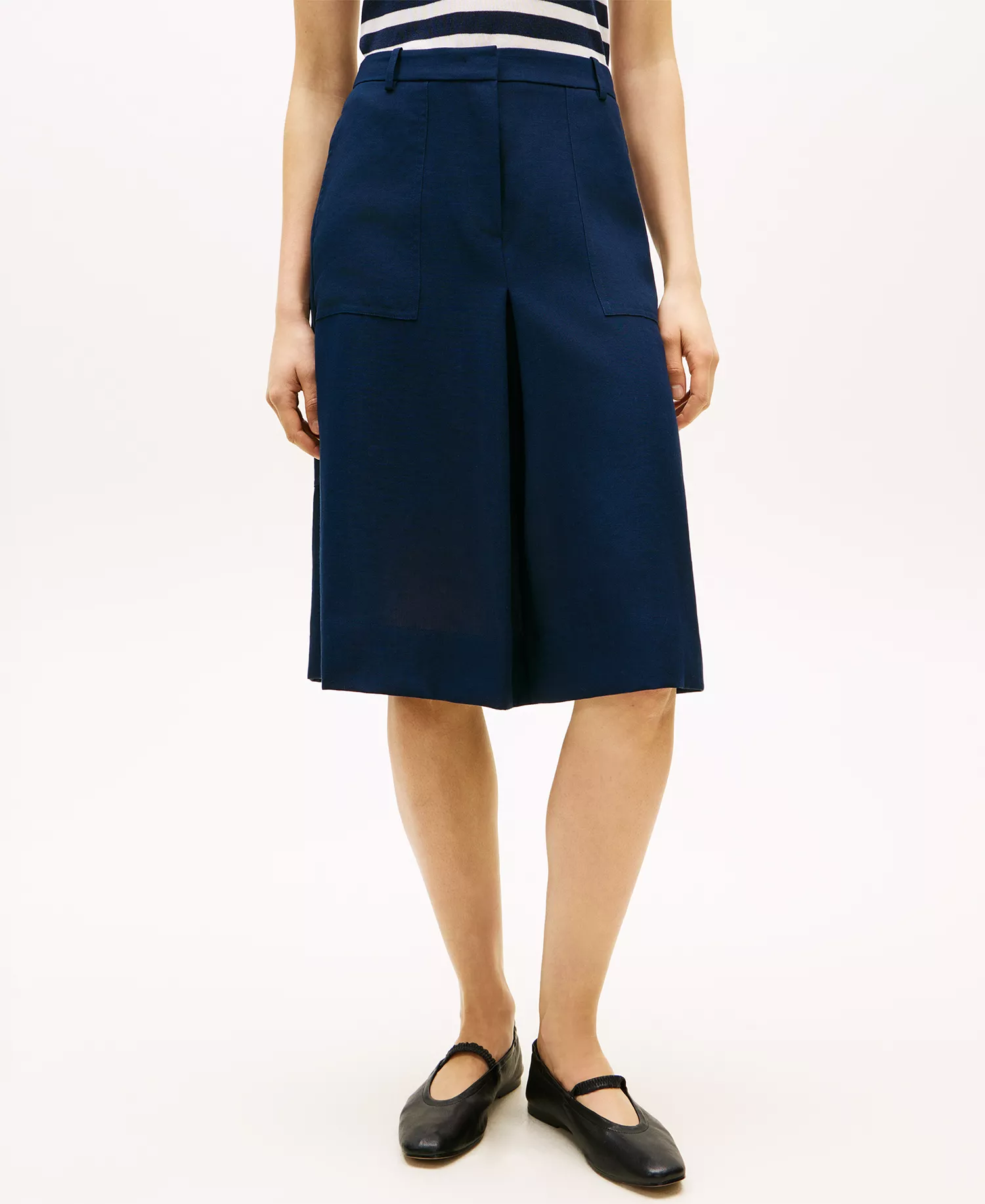 Women's Tailored Utility Knee Midi Skirt - Dark Night Navy - 34