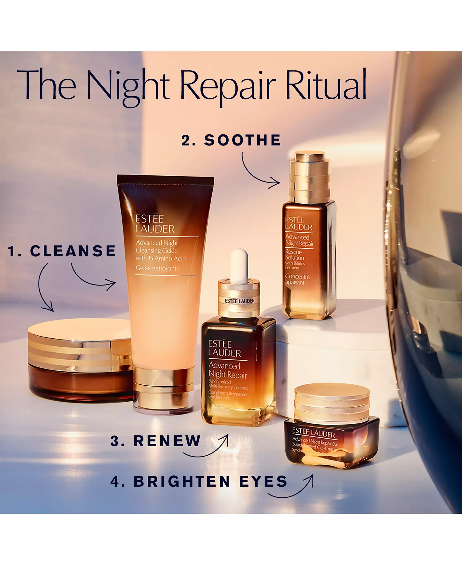 Advanced Night Repair Duo Synchronized Multi-Recovery Complex Serum with Hyaluronic Acid & Peptides, 1.7 oz Duo - No Color - 0.23 oz