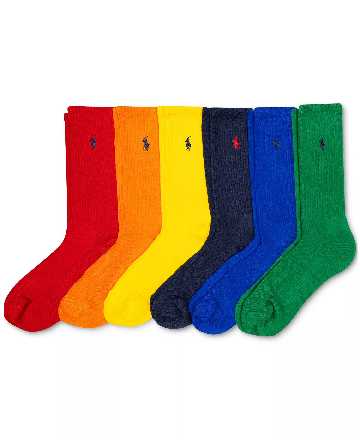 Men's 6-Pk. Performance Colorful Crew Socks - Asst - 10-13