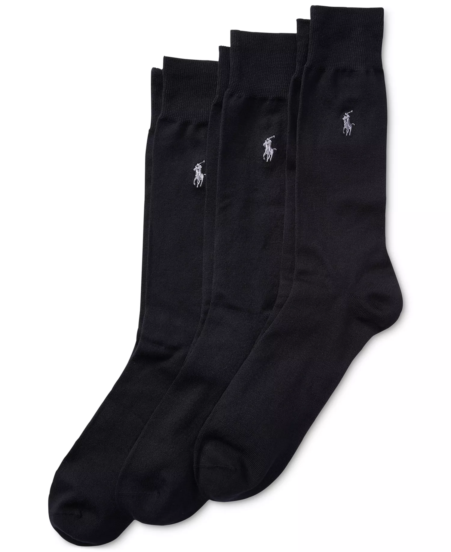 Men's 3-Pk. Supersoft Dress Socks - Black - 10-13