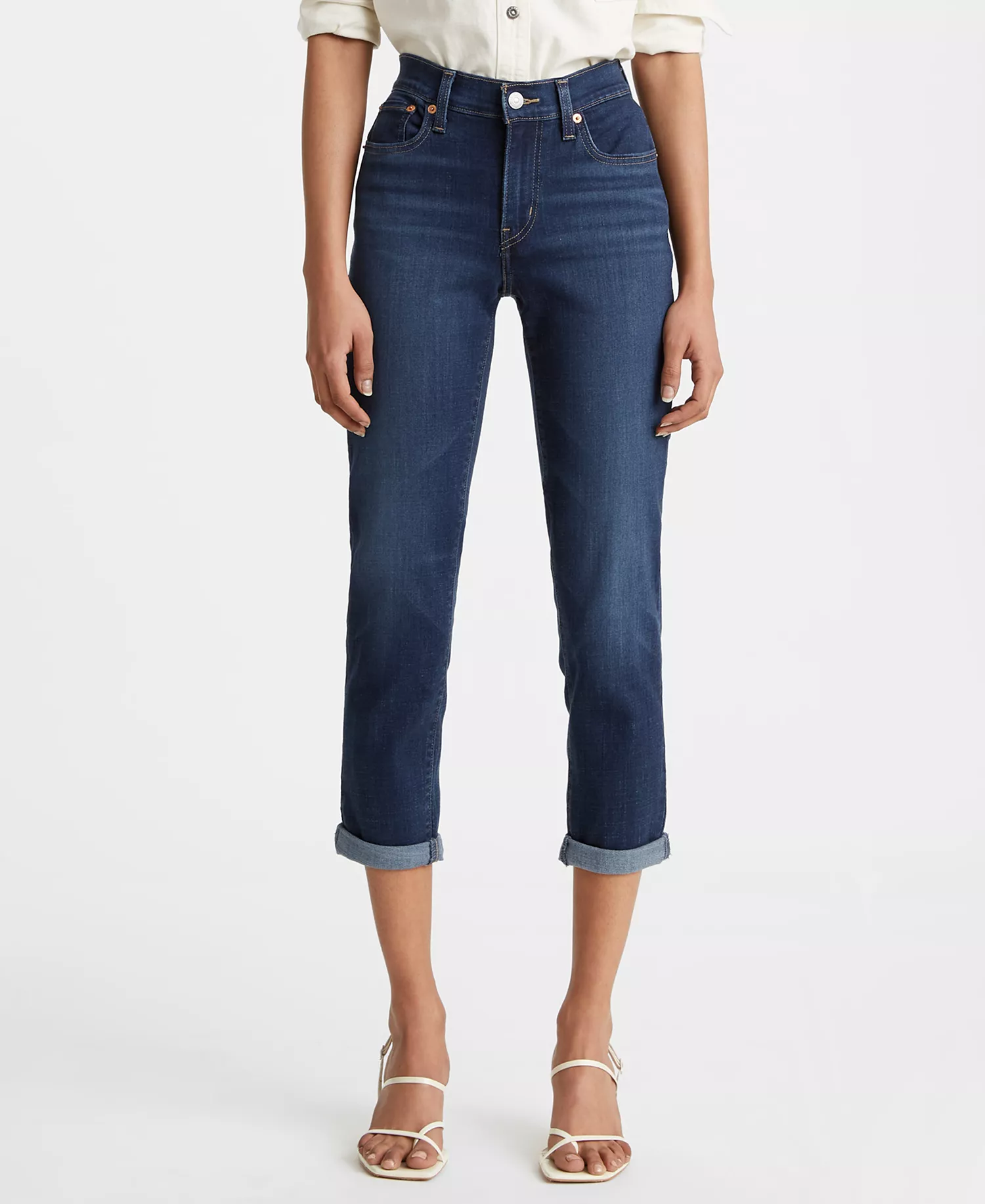 Women's Relaxed Boyfriend Tapered-Leg Jeans - Cobalt Layer - 26