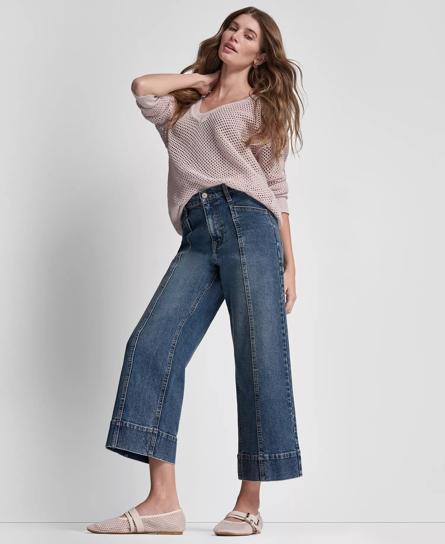 Women's High Rise Cropped Wide Leg Utility Jeans - Richmond - 24