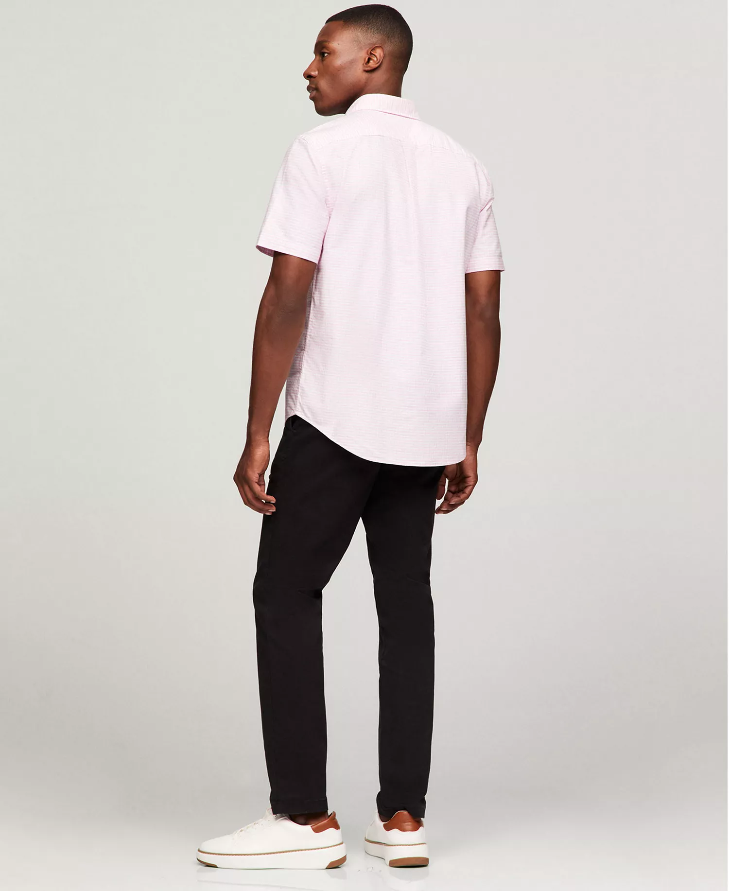 Men's Cotton Heritage Gingham Short-Sleeve Oxford Shirt - Classic Pink / Check - S