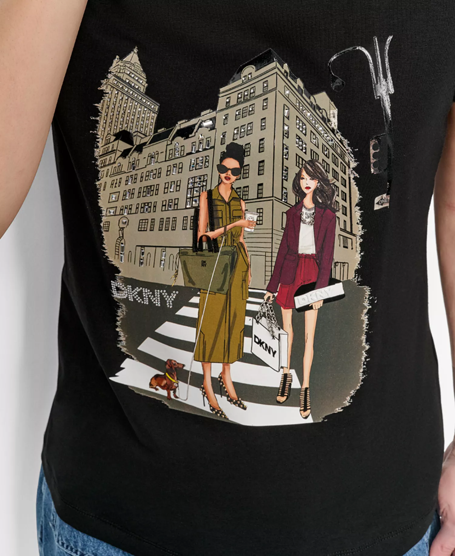 Women's Fifth Avenue Conversation Crewneck Tee - Black - L