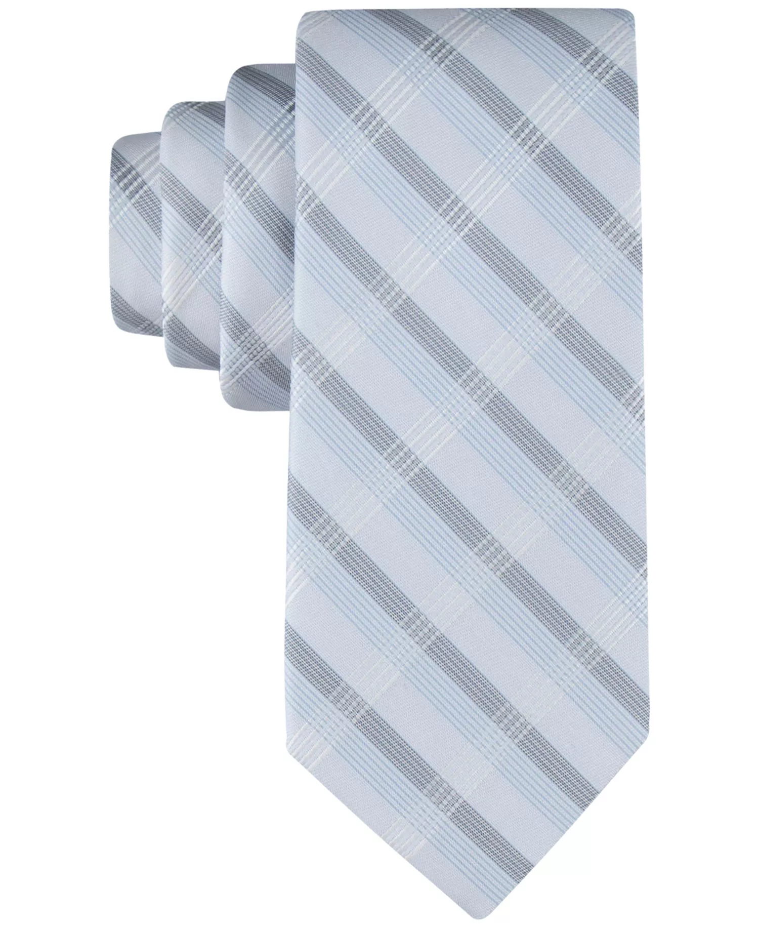 Men's Creme Plaid Tie - Blue - ONE SIZE