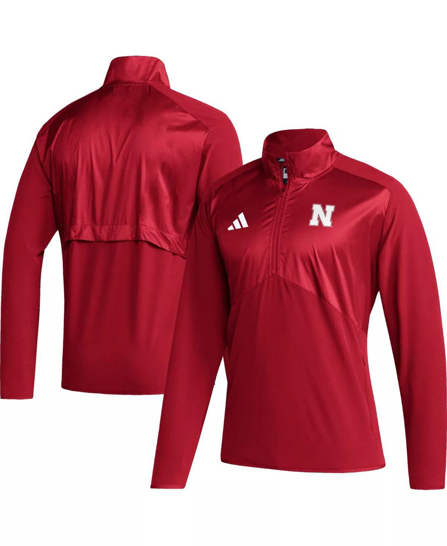 Men's Scarlet Nebraska Huskers Sideline AEROREADY Raglan Sleeve Quarter-Zip Jacket - Scarlet - 2XL