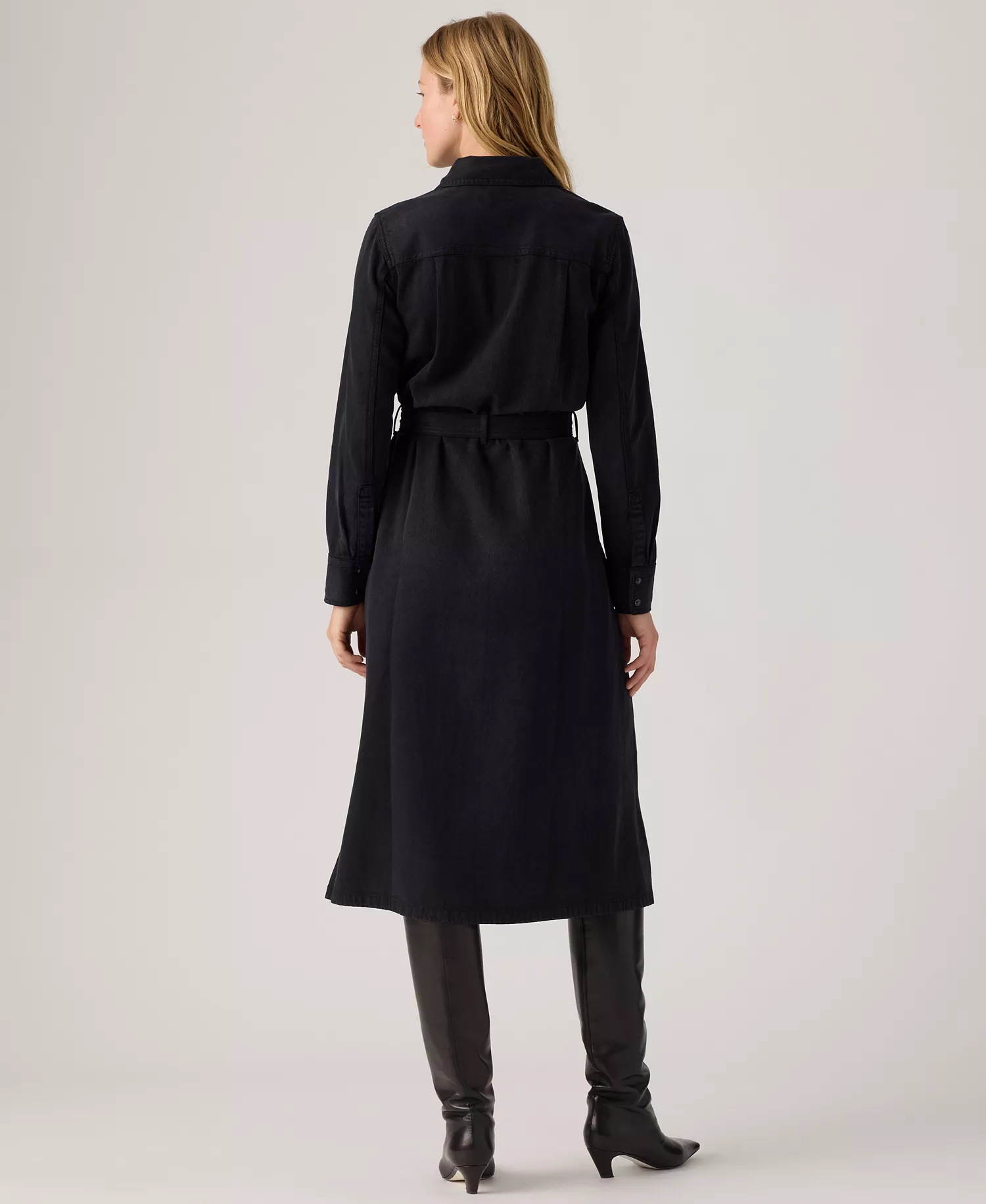 Premium Women's Quincey Long Sleeve Midi Dress - Navy - M