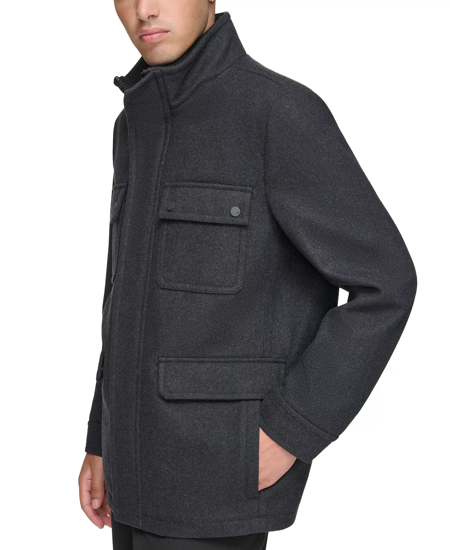 Men's Dunbar Four Pocket Military-Inspired Jacket - Charcoal - 2XL