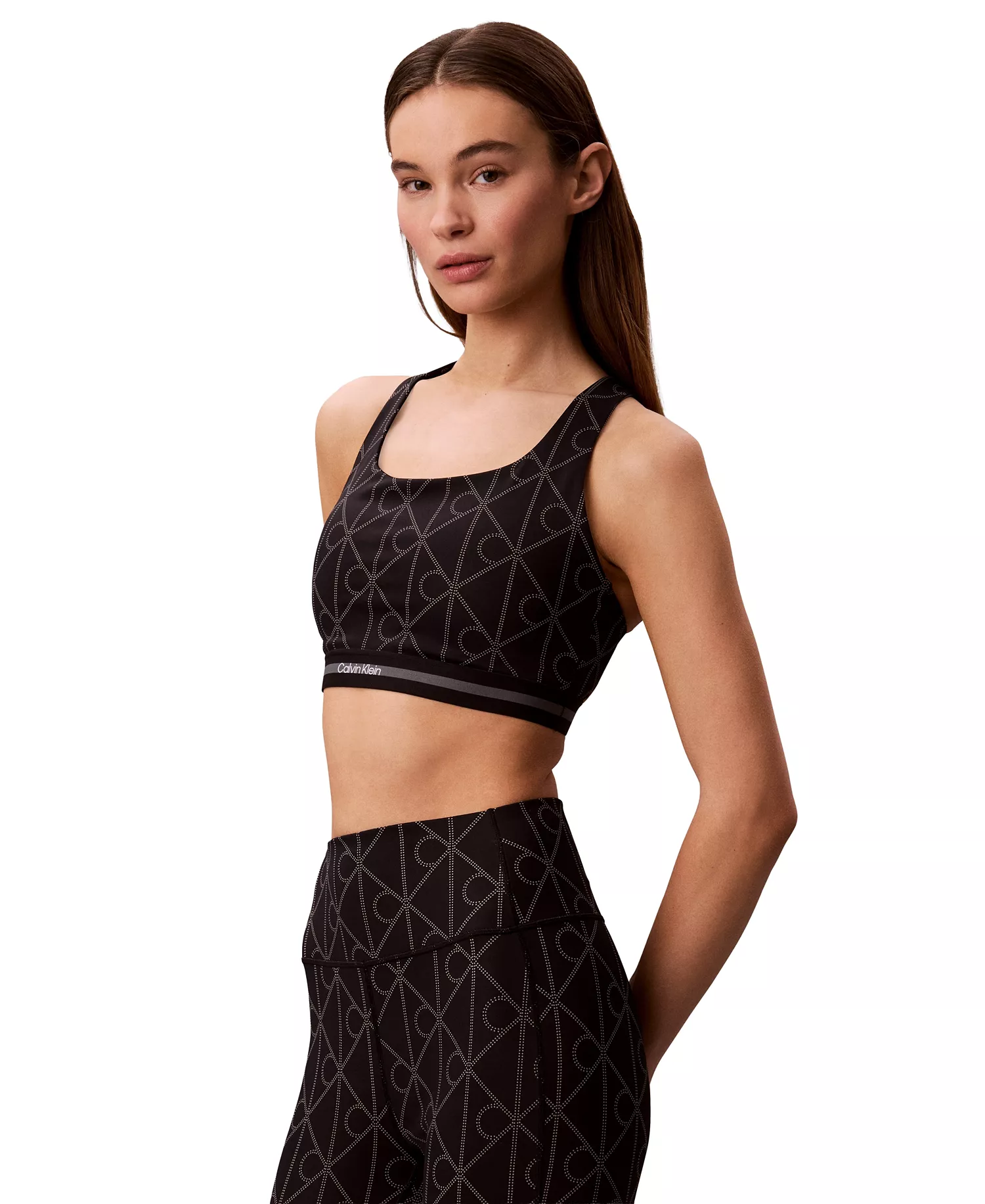 Women's Icon Sport Medium Support Printed Bra - Black/dotted Emb - 2XL