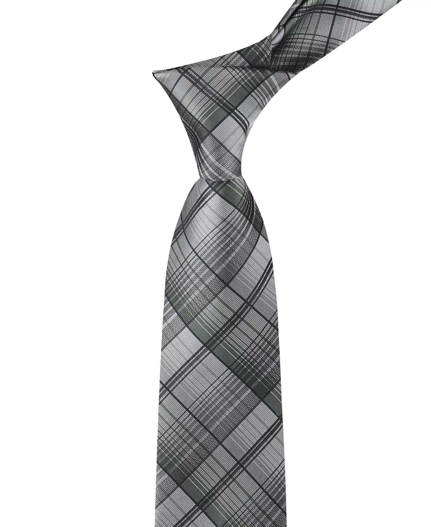 Men's Leah Plaid Tie - Gray - ONE SIZE