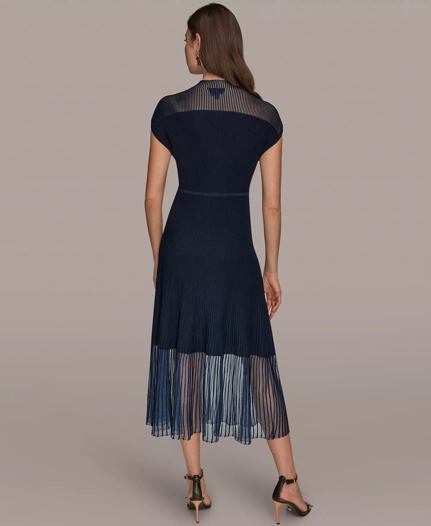 Women's Mock Neck Midi Dress - Nightfall - L