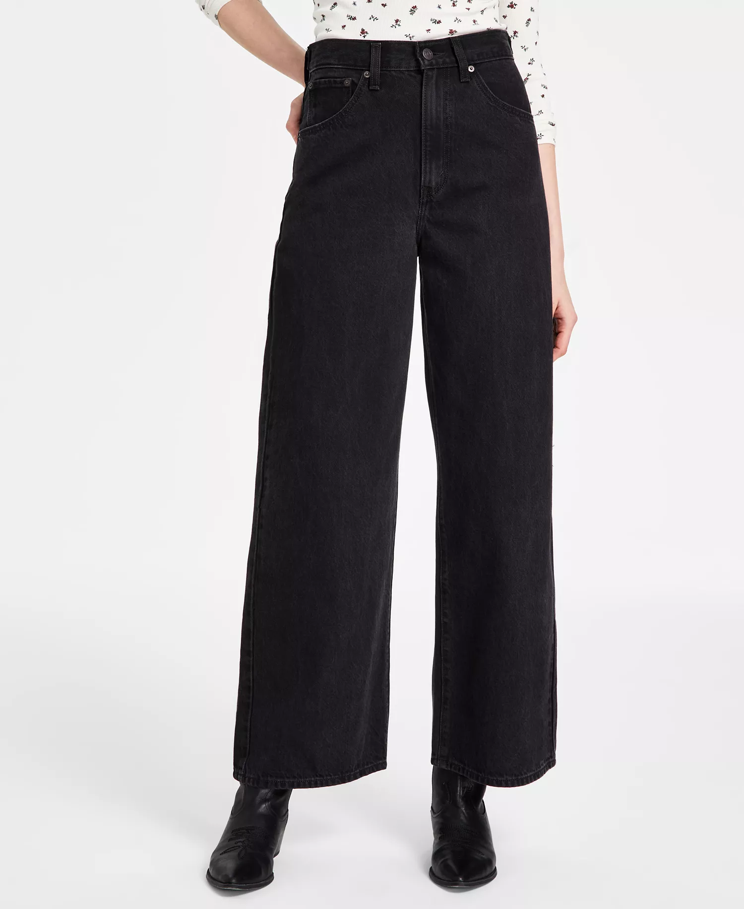 Women's Cinch-Waist Lightweight Baggy Jeans - Capturing Moments - 24
