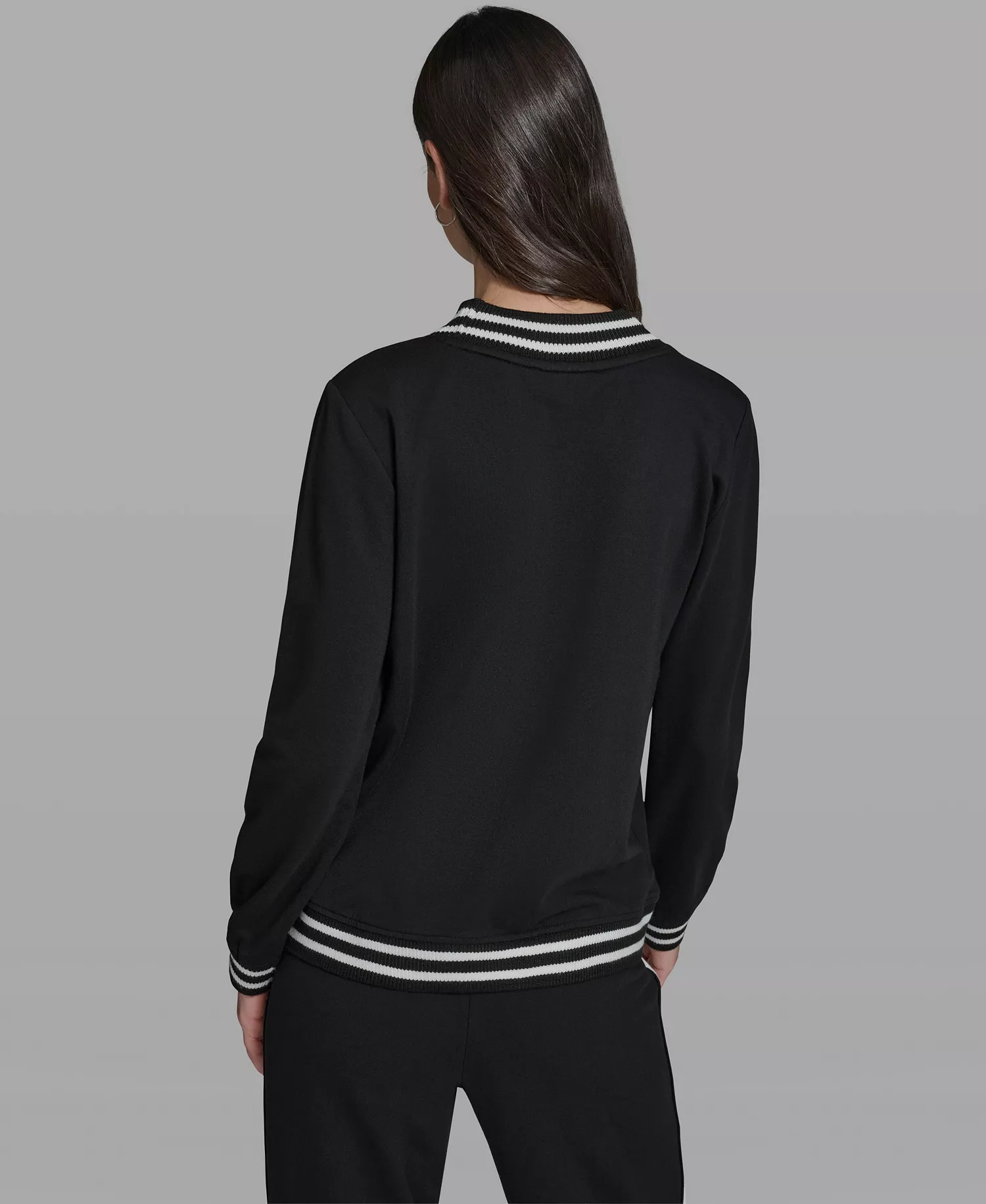 Women's Karl and Choupette V-Neck Knit Top - Black - L