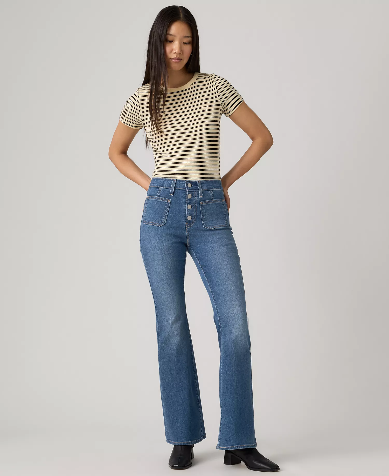 Women's 726 Patch Pocket High Rise Slim Fit Flare Jeans - Beginning To The End - 24