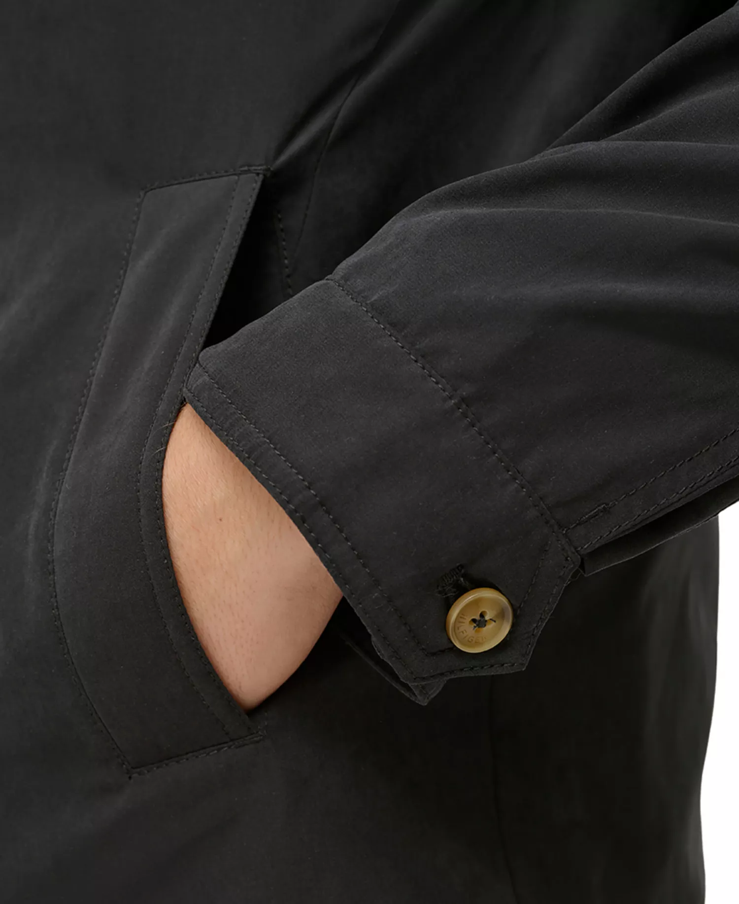 Men's Lightweight Full Zip-Front Jacket  - Black - S