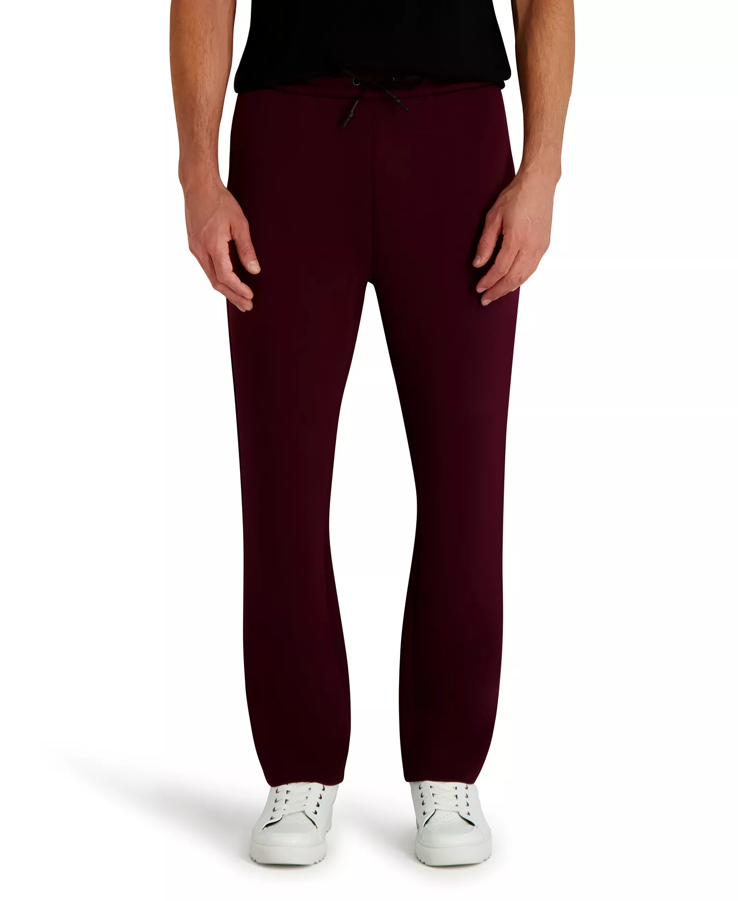 Men's Drawstring Waistband Pants - Wine - L