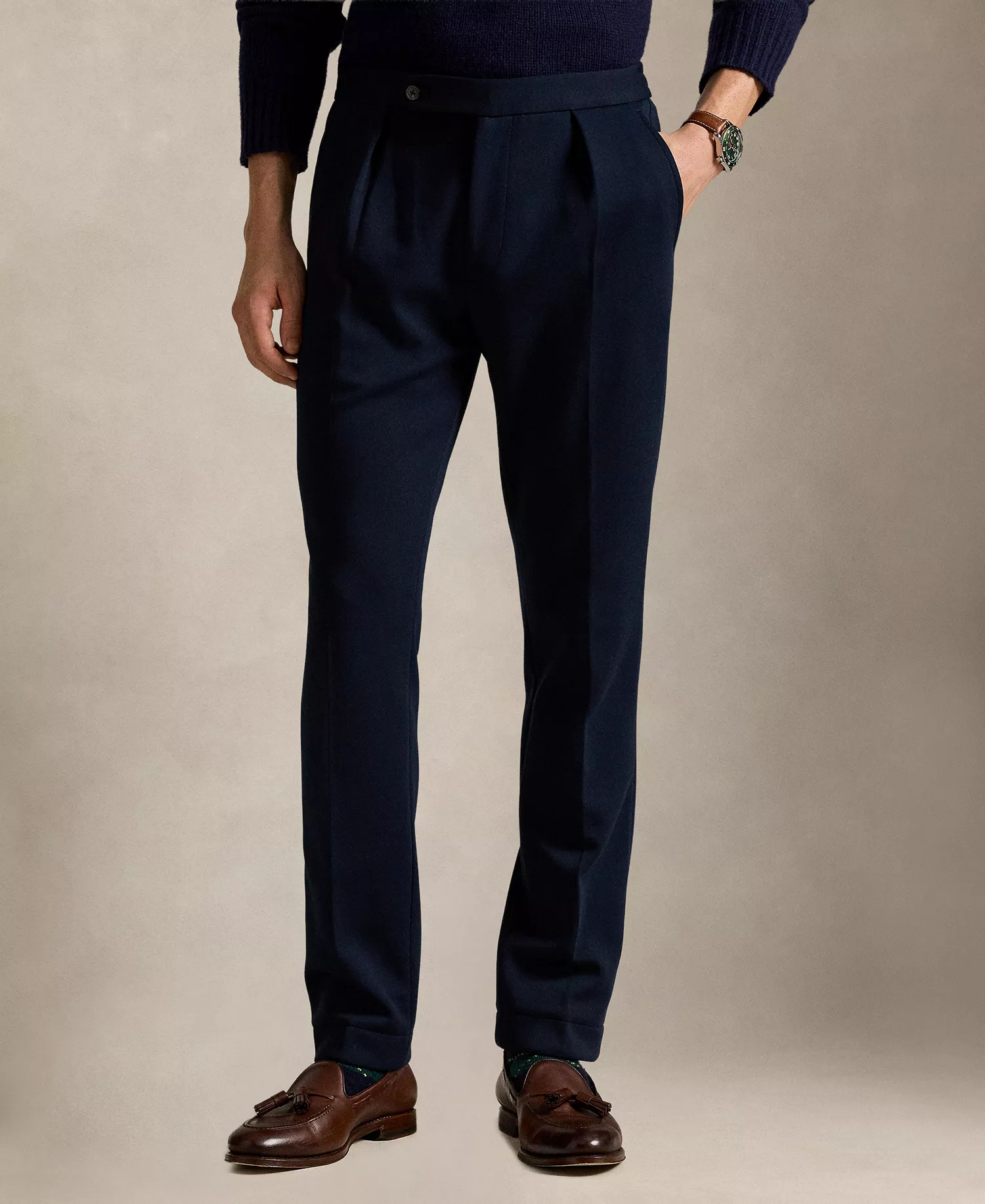 Men's Double-Knit Suit Trouser Pants - Aviator Navy - 30x30