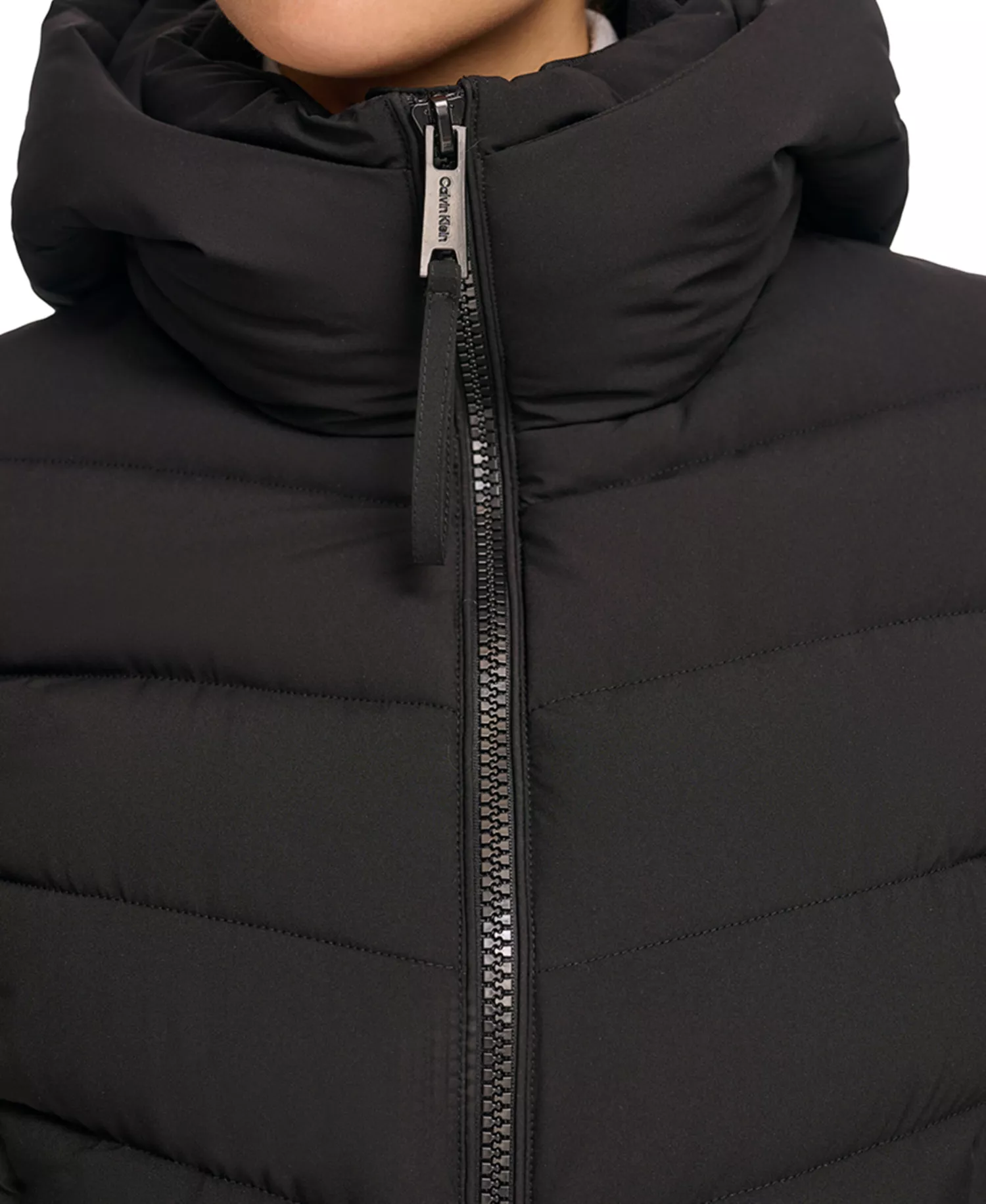Women's Hooded Stretch Puffer Coat, Created for Macy's - Black - XS