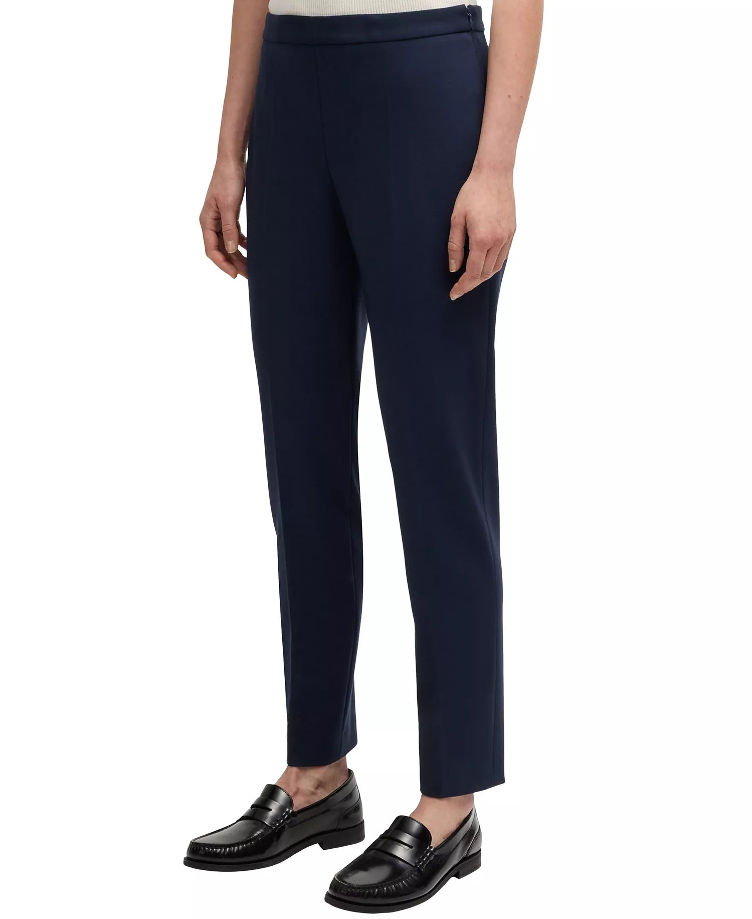 Women's Front Crease Regular Fit Trouser Pants - Dark Blue - 0