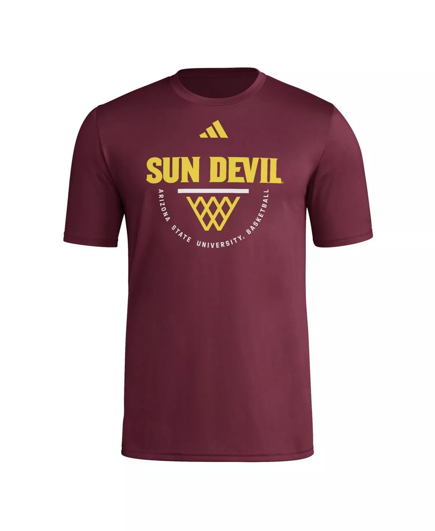 Men's Maroon Arizona State Sun Devils Basketball Practice Net Arch Pregame T-Shirt - Maroon - L