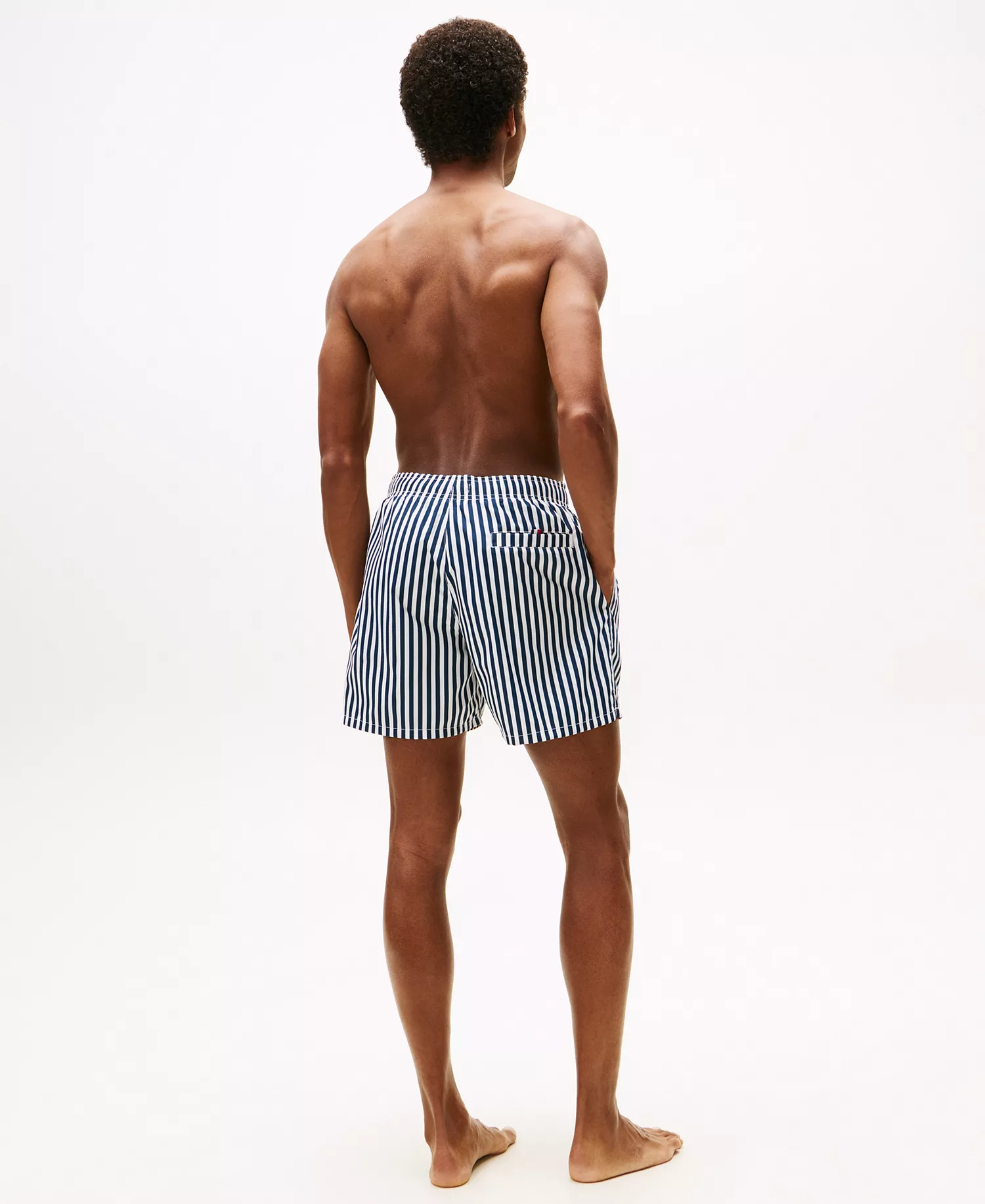 Men's Medium Length Drawstring 5" Swim Trunks - Navy/white - 2XL