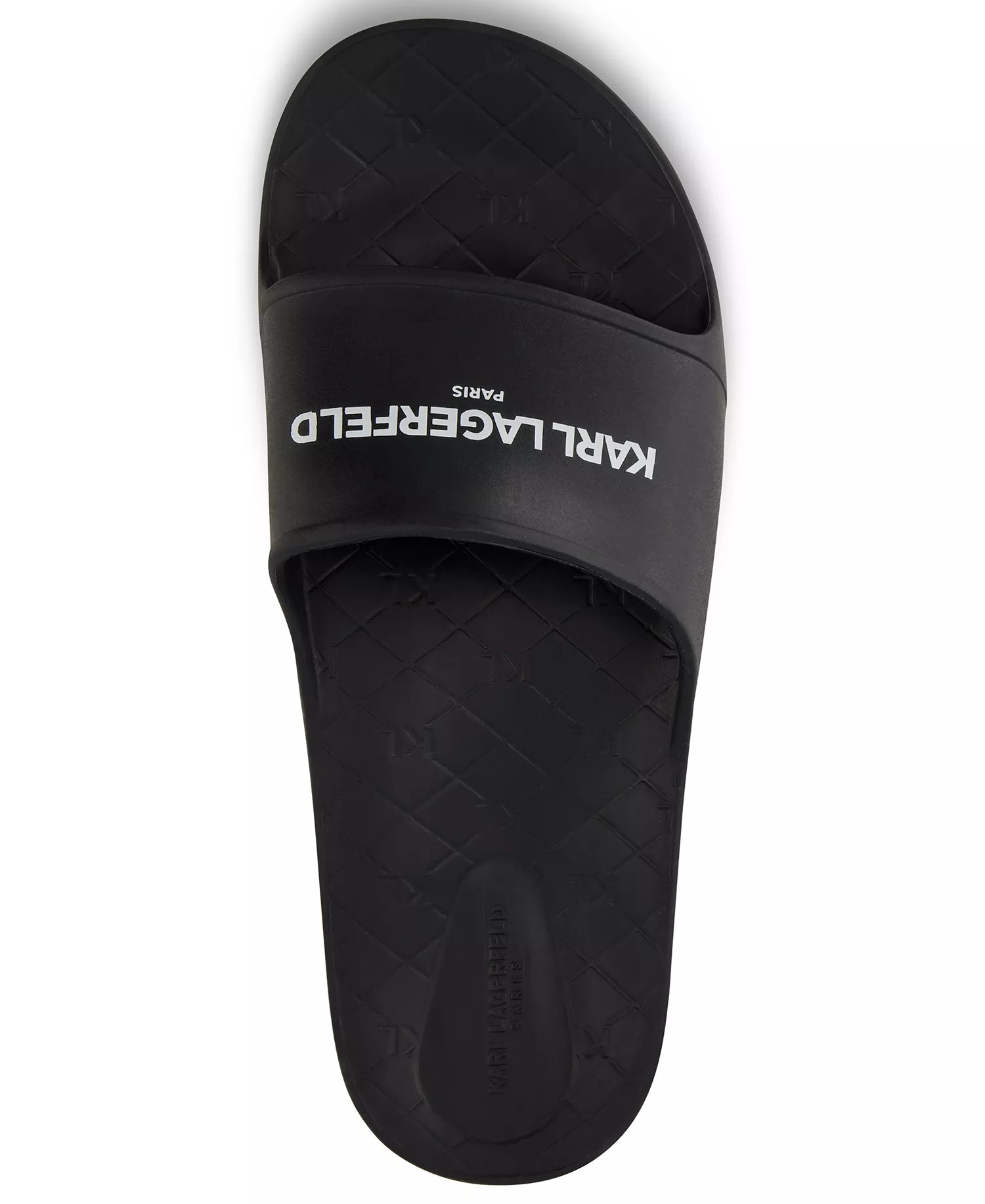 Men's Karl Logo Print Slides - Black - 7M