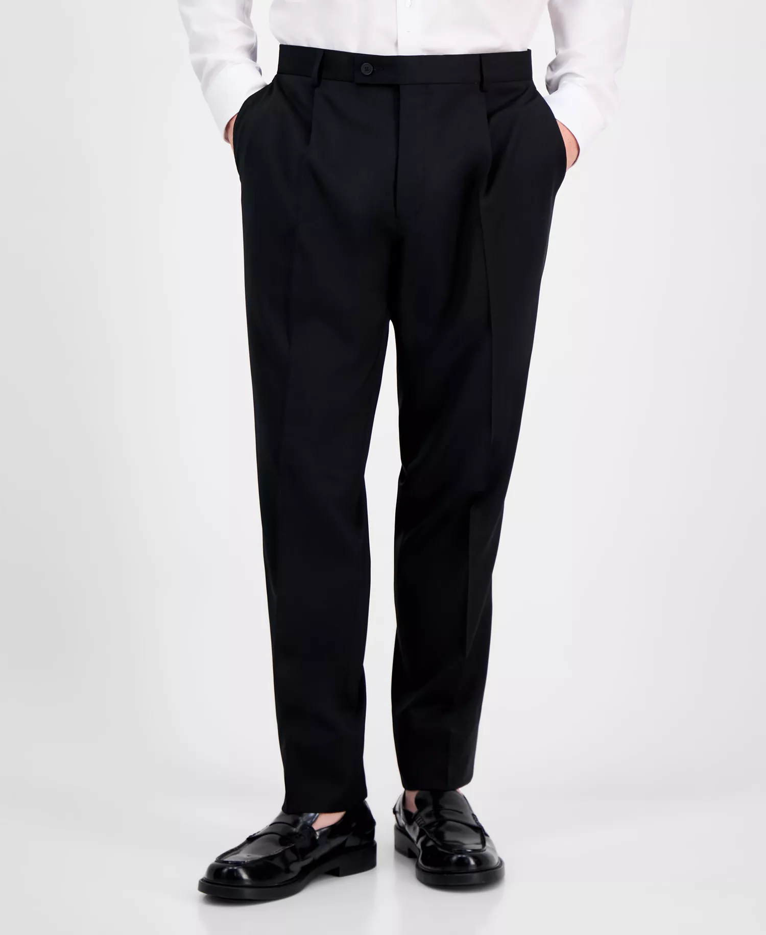 Men's Slim-Fit Italian Wool Solid Suit  - Black - 36R