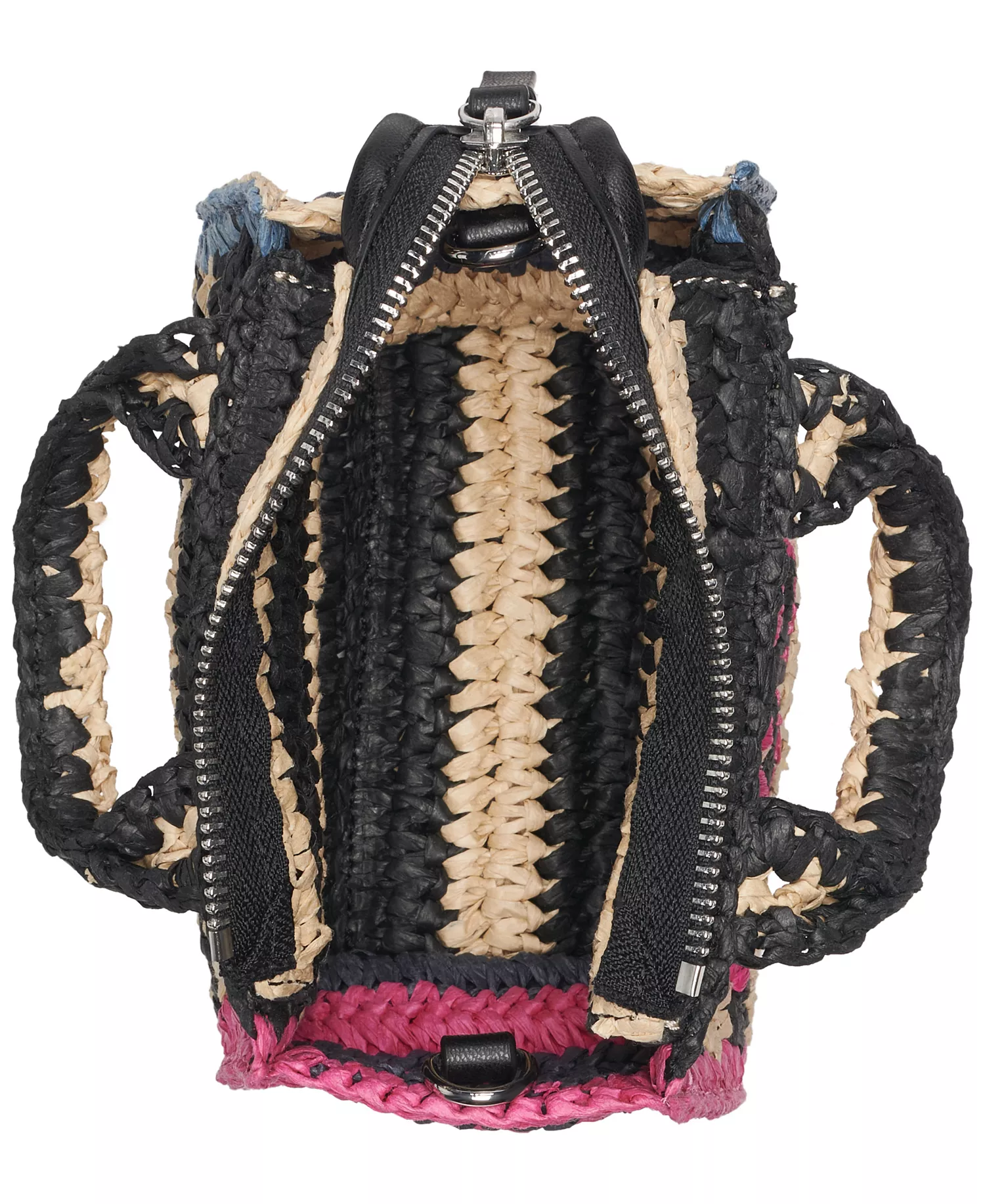 Hadlee Mini Woven Crossbody Bag - Hot Pink Combo - No Size