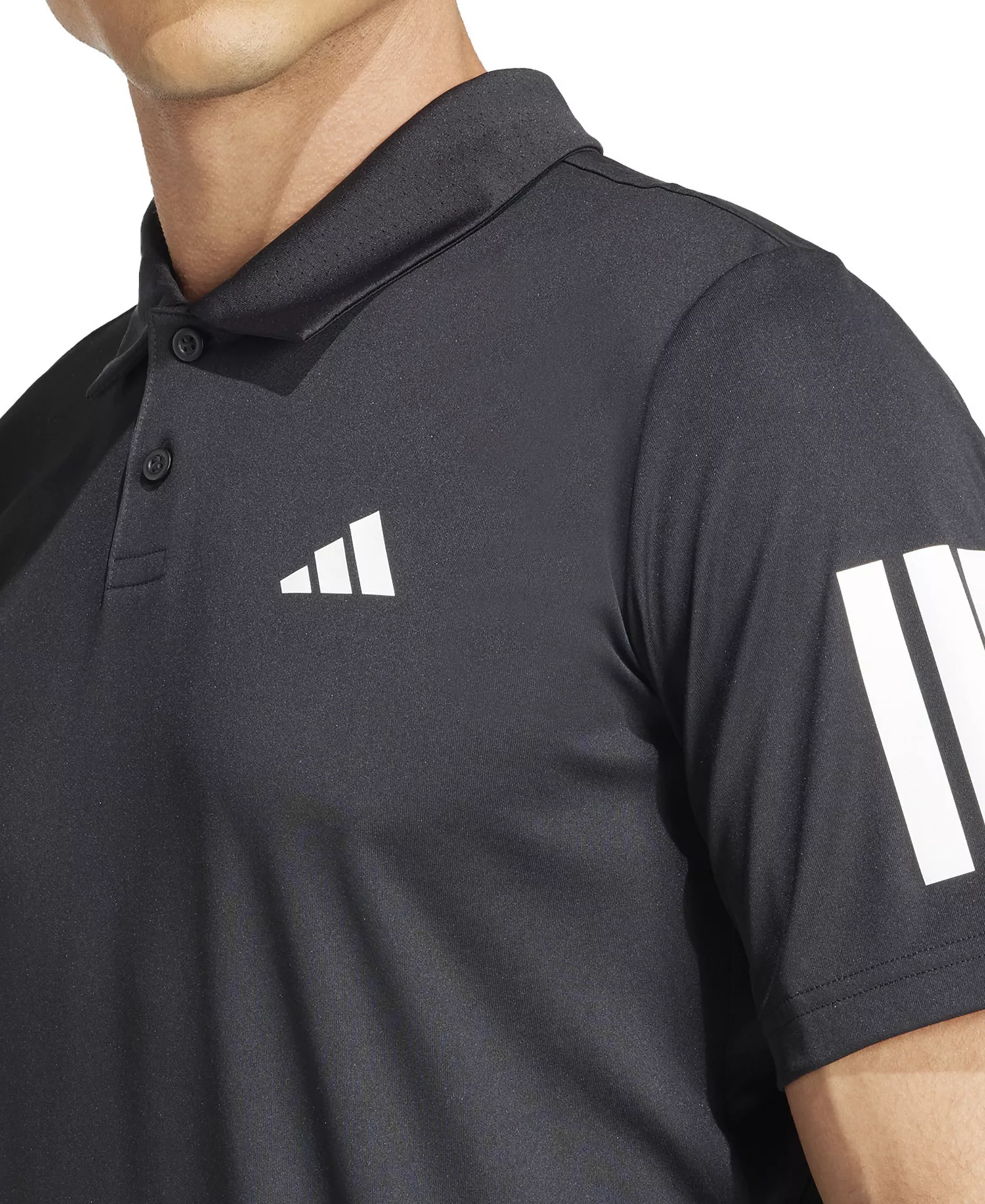 Men's Club Tennis Climacool 3-Stripes Polo Shirt - Black - 2XL