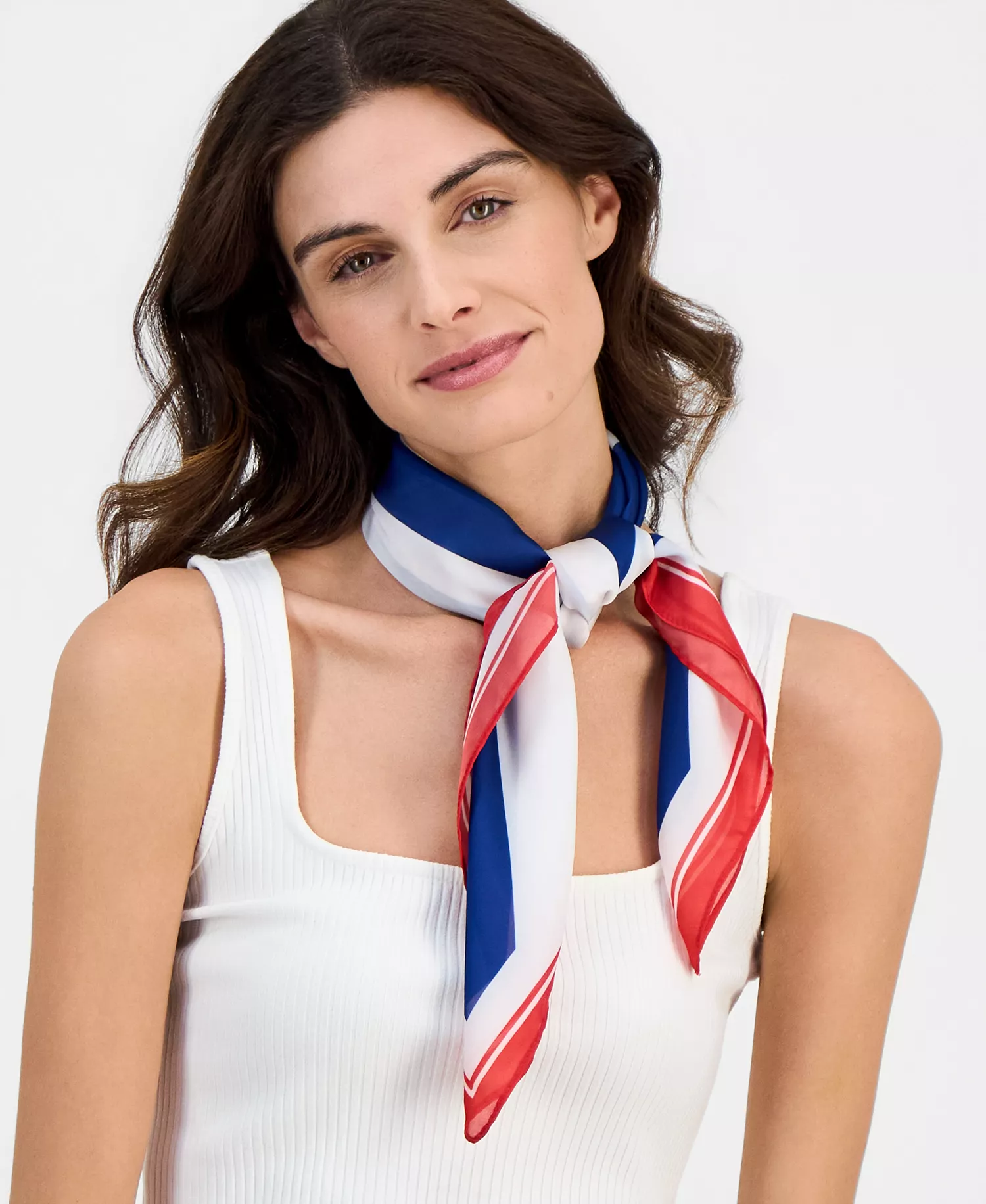 Sailboat Stripe Scarf, Macy's Exclusive - Navy Multi - OS