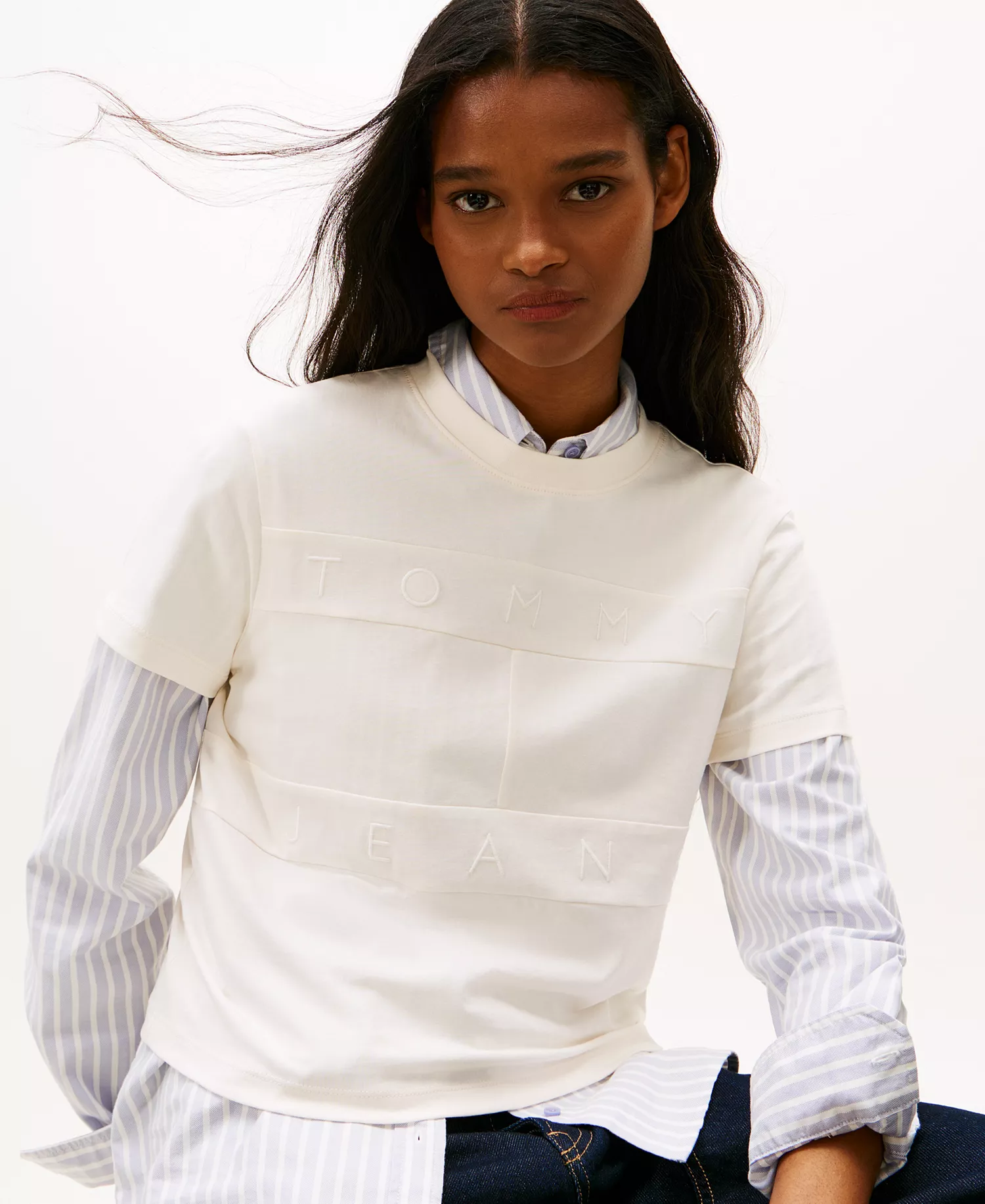 Women's Regular Tonal Flag T-Shirt - Ancient White - L