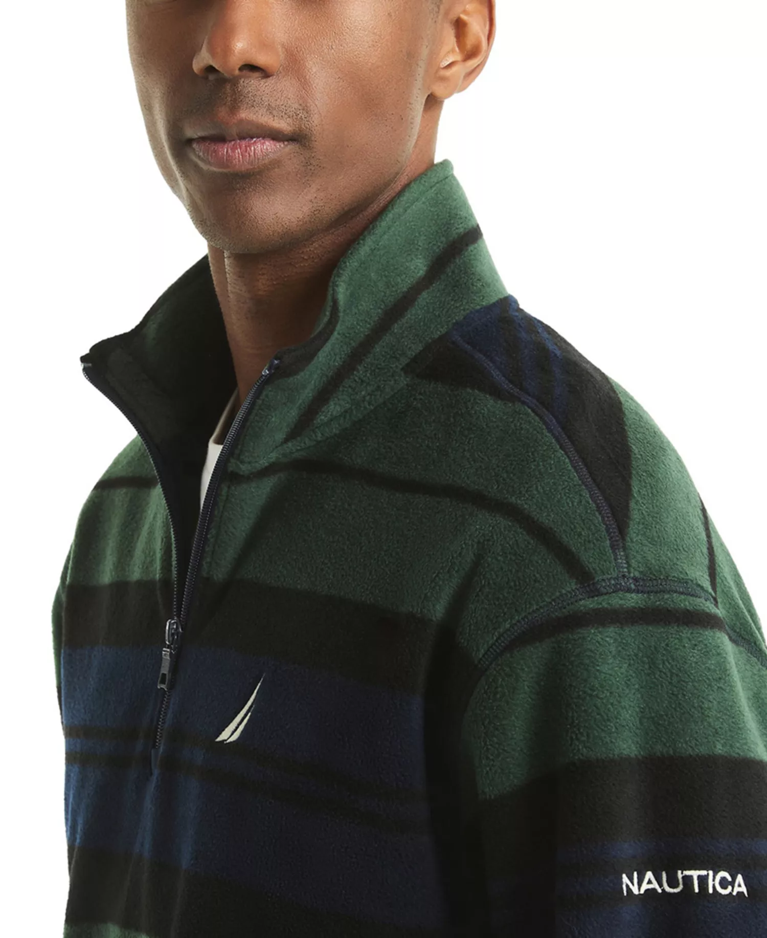 Men's Allover Striped Pullover Sweater - Deep Forest - M